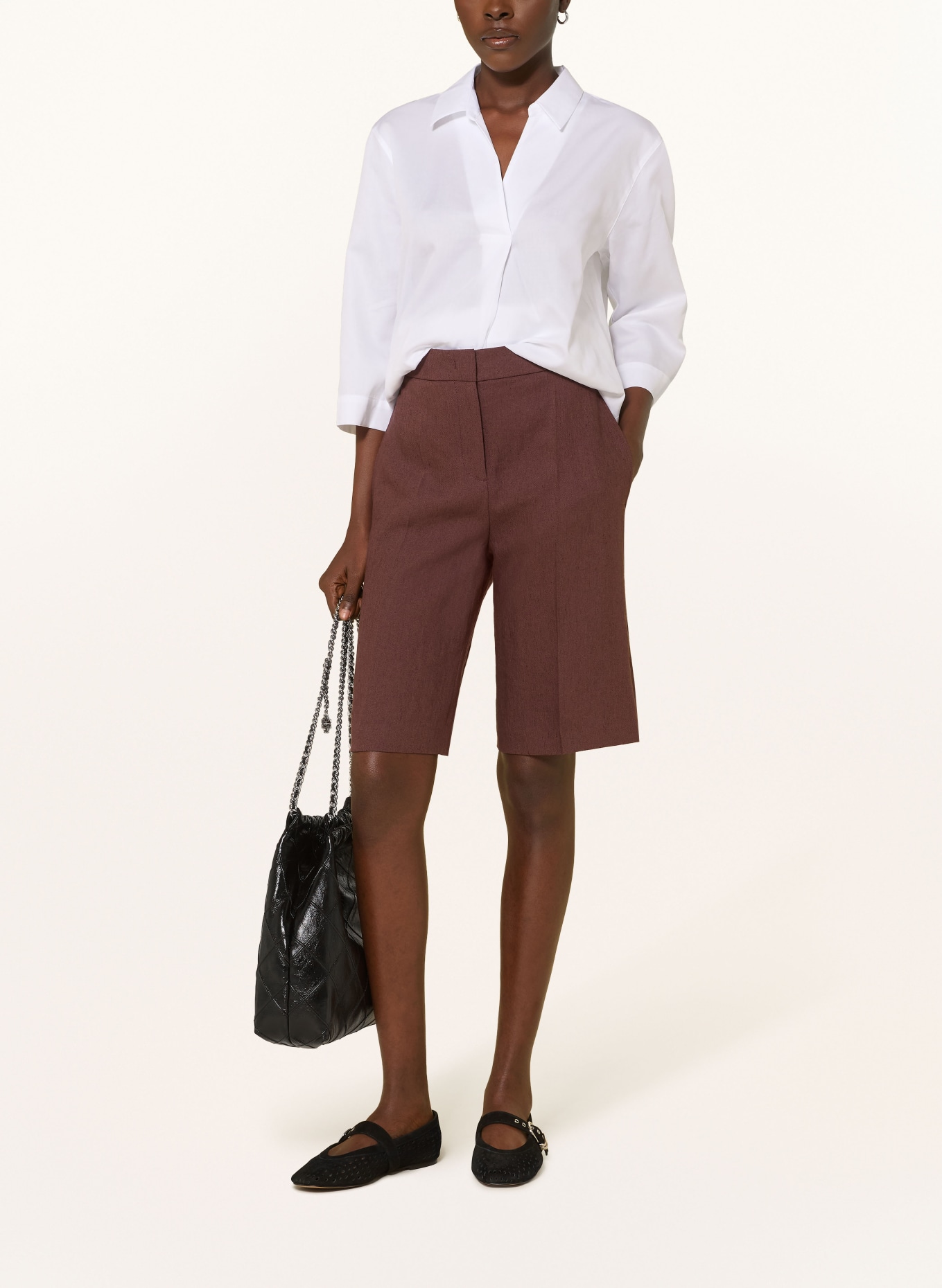 Soluzione Blouse-style shirt with 3/4 sleeves: WHITE