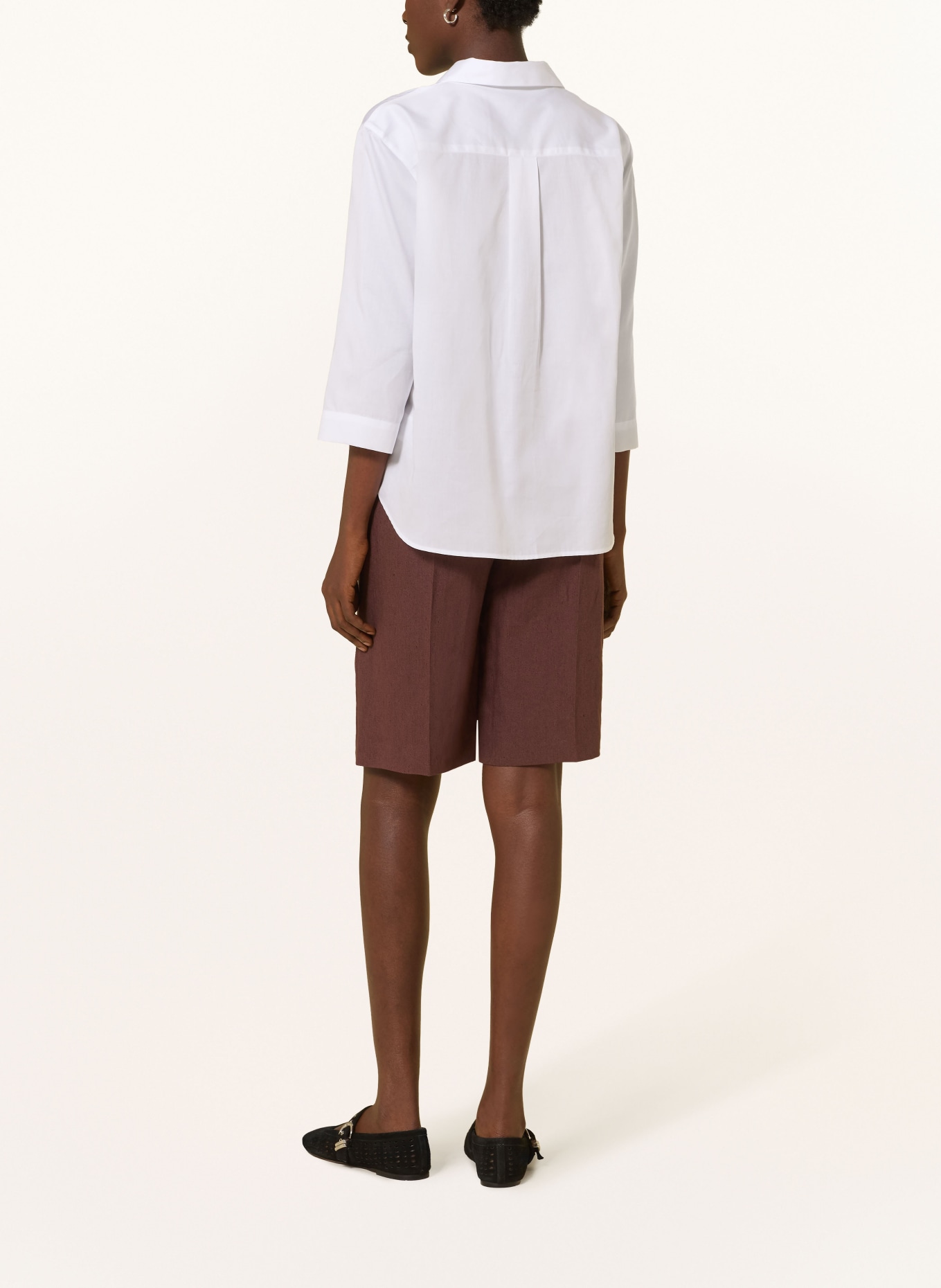 Soluzione Blouse-style shirt with 3/4 sleeves: WHITE