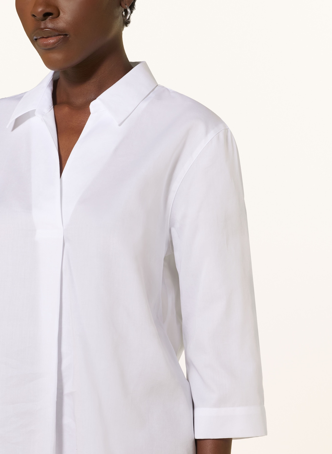 Soluzione Blouse-style shirt with 3/4 sleeves: WHITE