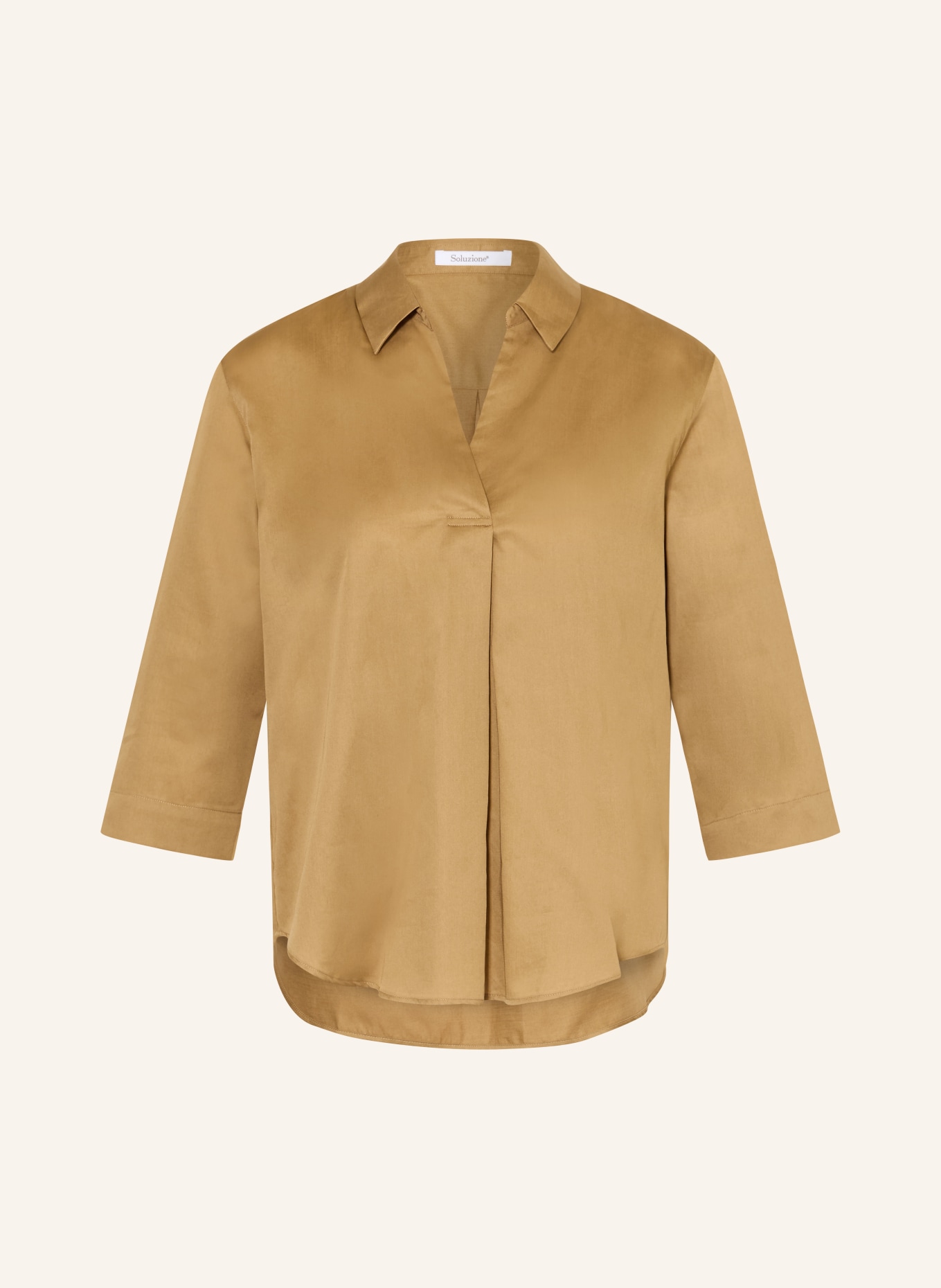 Soluzione Blouse-style shirt with 3/4 sleeves: CAMEL