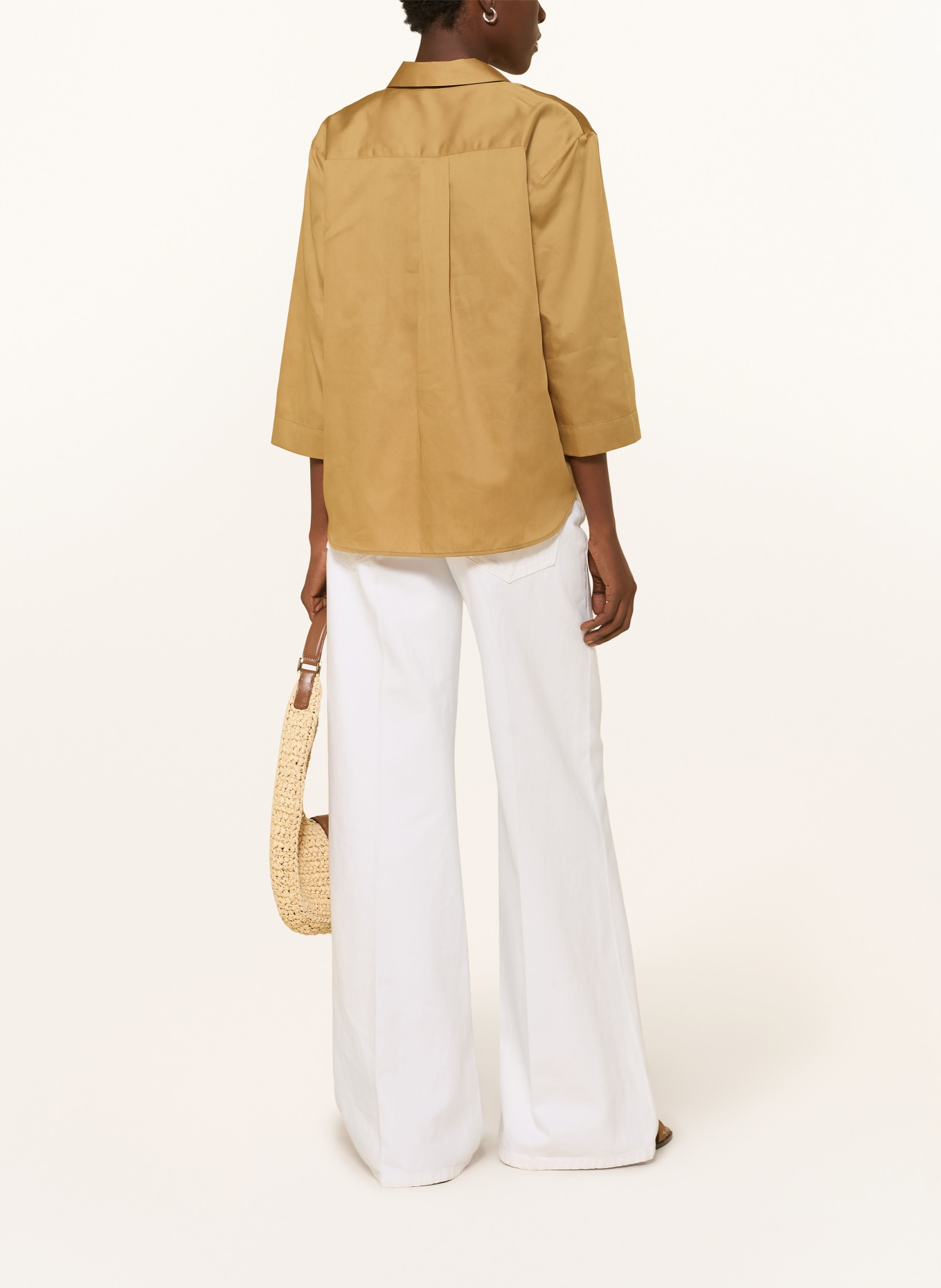 Soluzione Blouse-style shirt with 3/4 sleeves: CAMEL