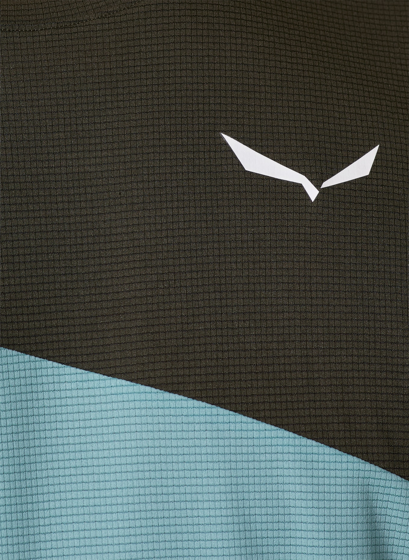 SALEWA Funkční tričko PUEZ SPORTY DRY'TON: OLIVOVÁ / TMAVĚ ŽLUTÁ / TYRKYSOVÁ