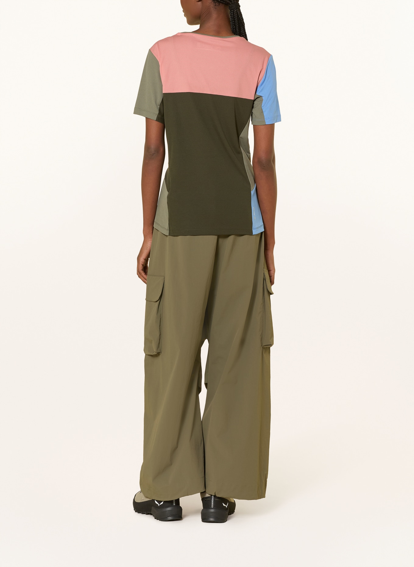 SALEWA Functioneel shirt PUEZ: LICHTORANJE / KAKI / LICHTBLAUW