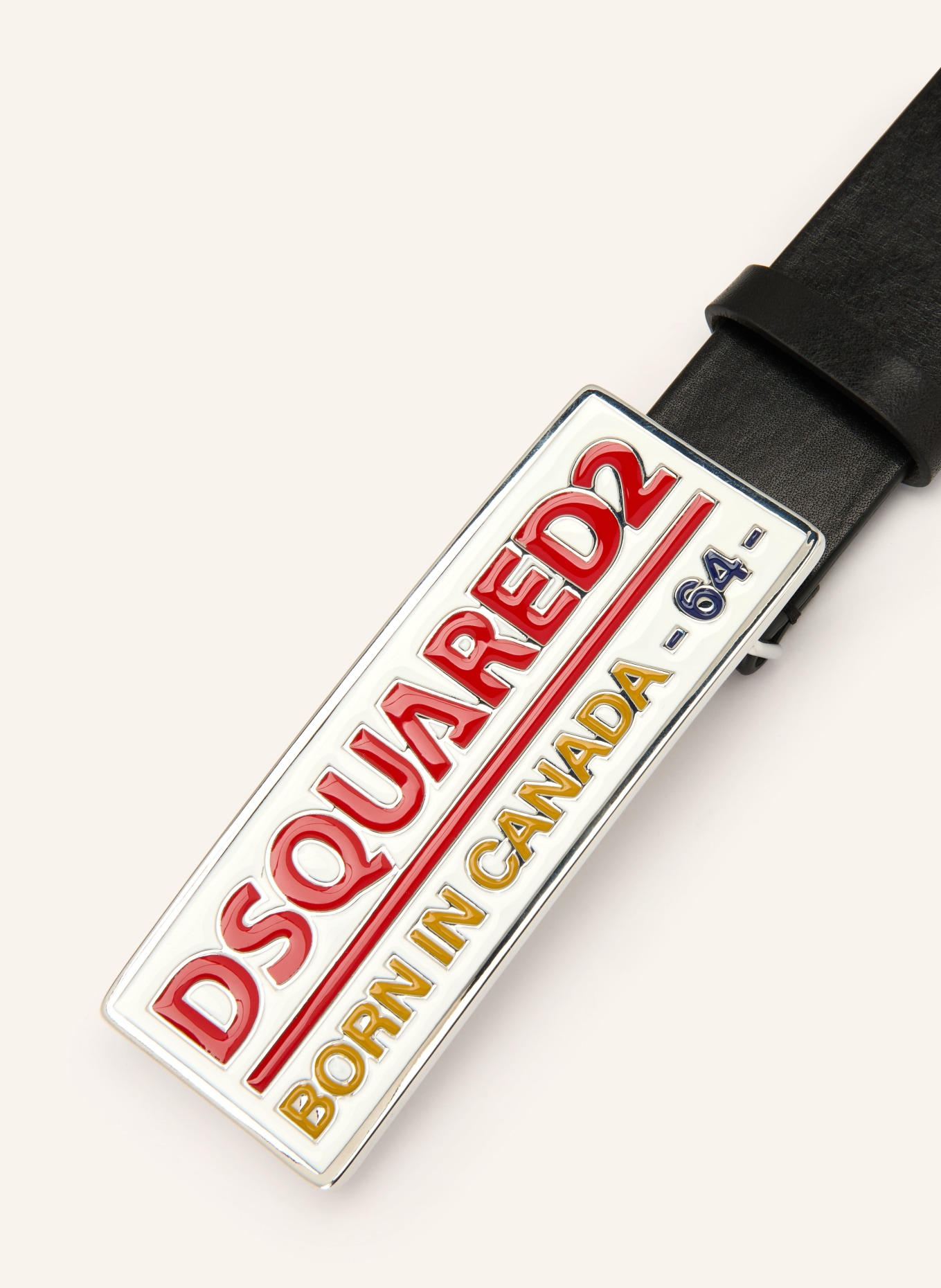 DSQUARED2 Leather belt: BLACK / SILVER