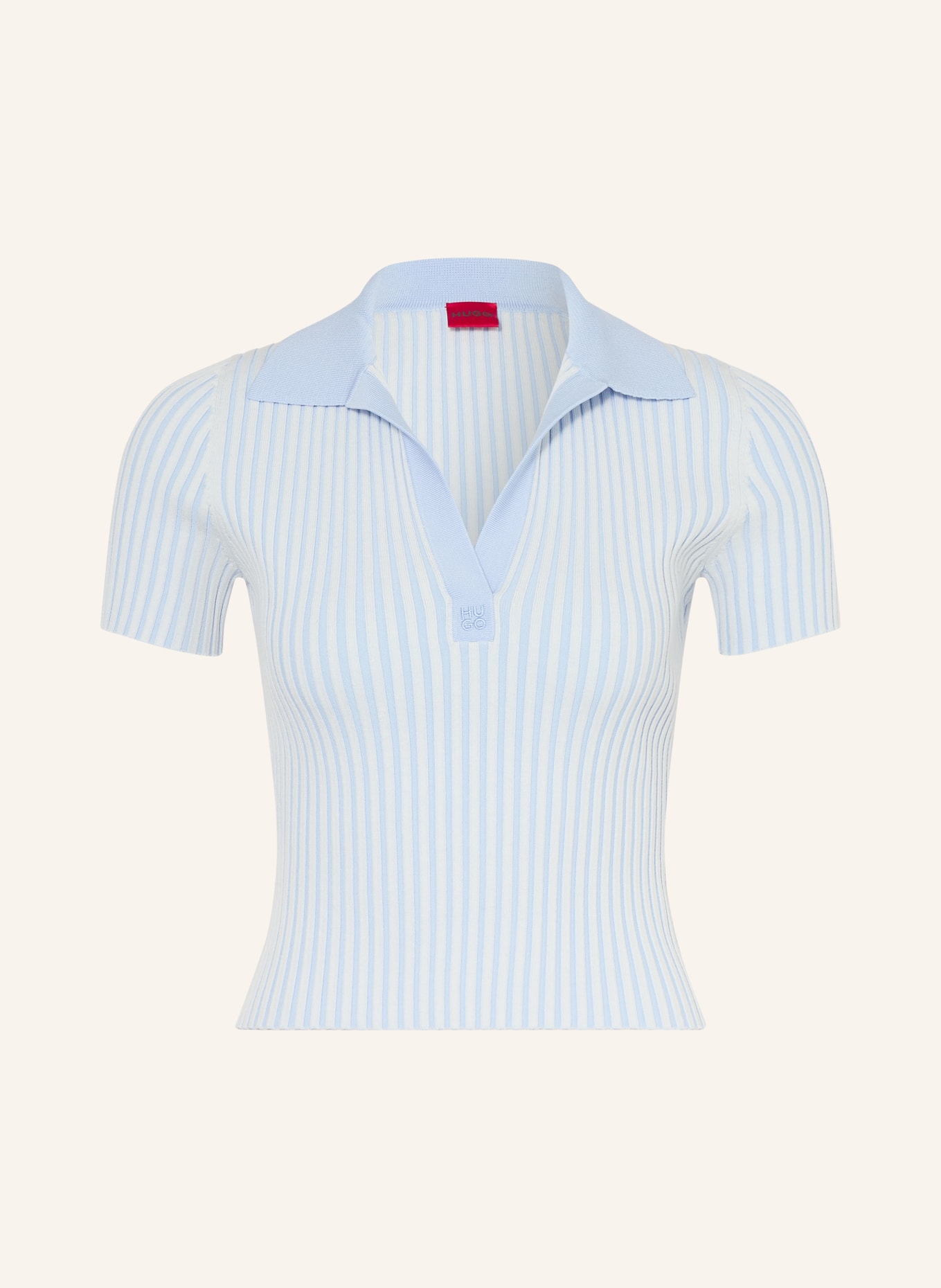 HUGO SUNSYRA Knit Polo Shirt: LIGHT BLUE