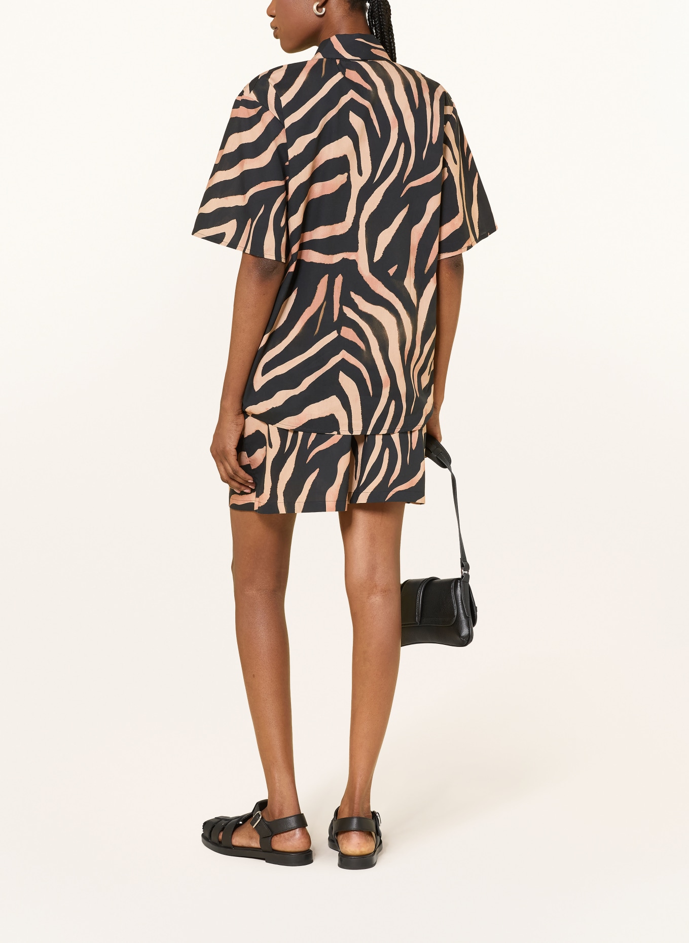 HUGO Hemdbluse CAMULE: SCHWARZ / HELLBRAUN / BEIGE