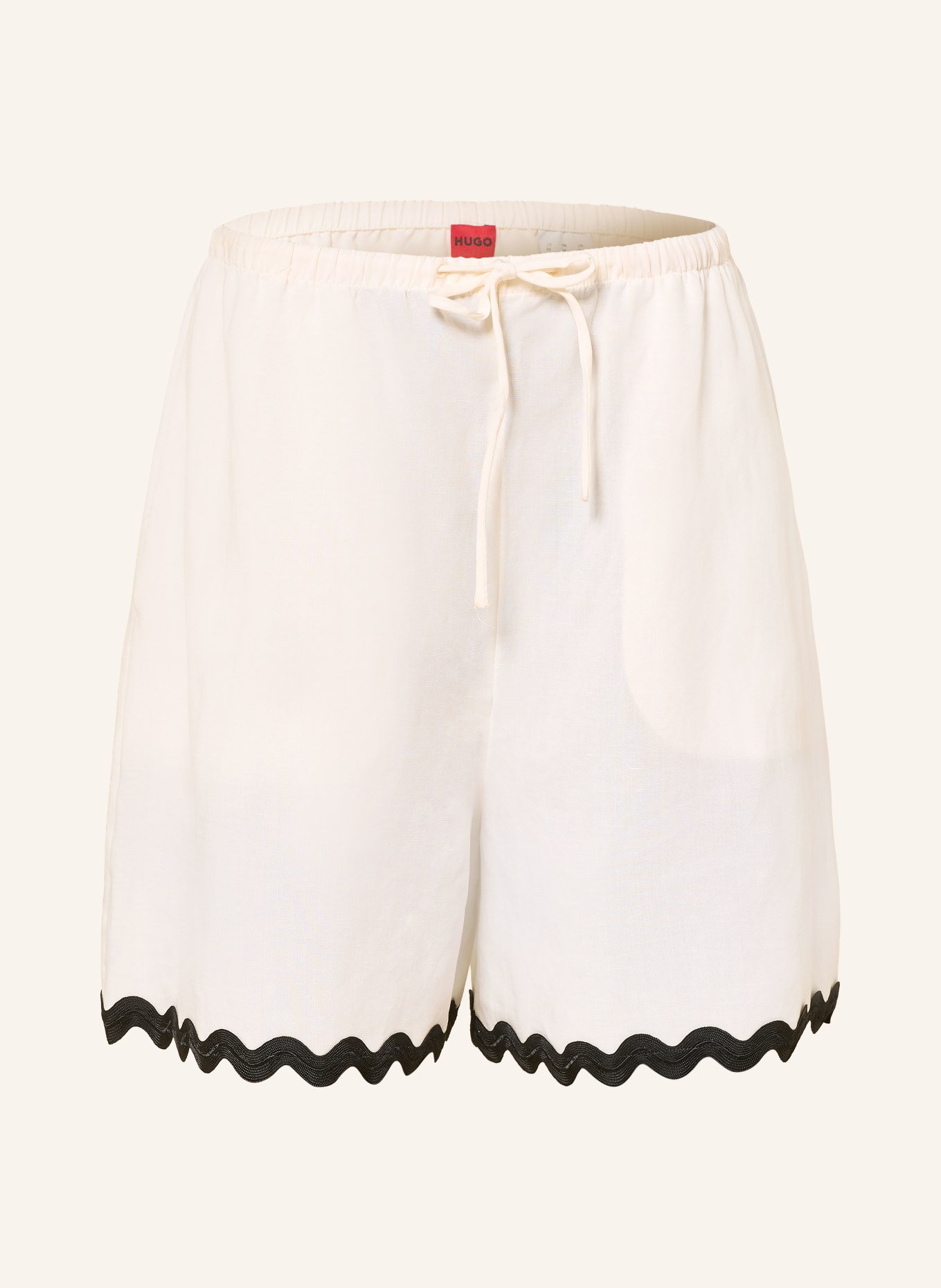 HUGO HASLALA Shorts: CREAM / BLACK