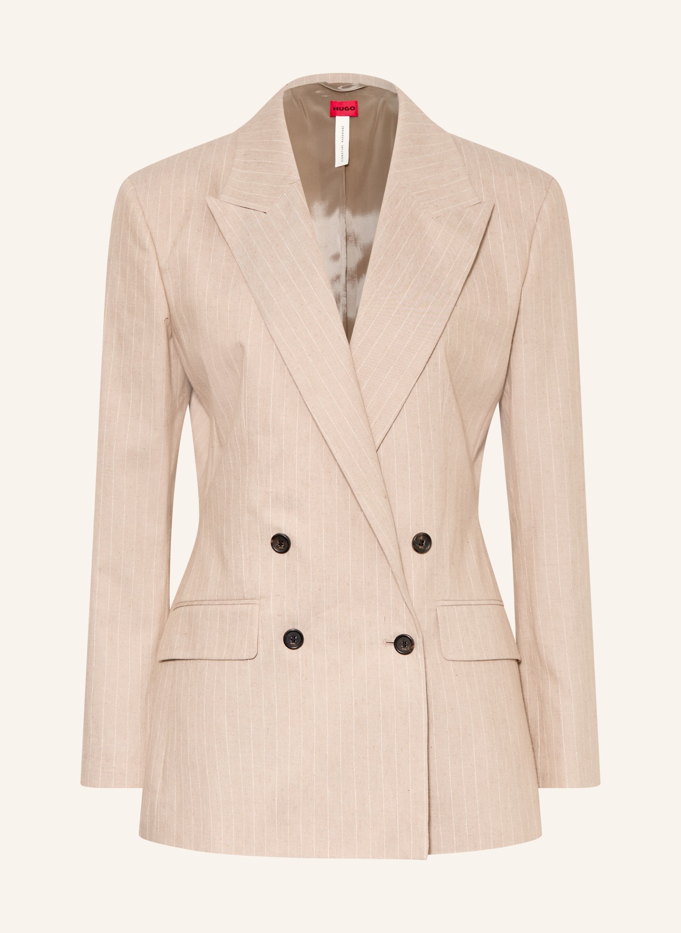 HUGO Blazer AZENIA mit Glitzergarn: HELLBRAUN / CREME