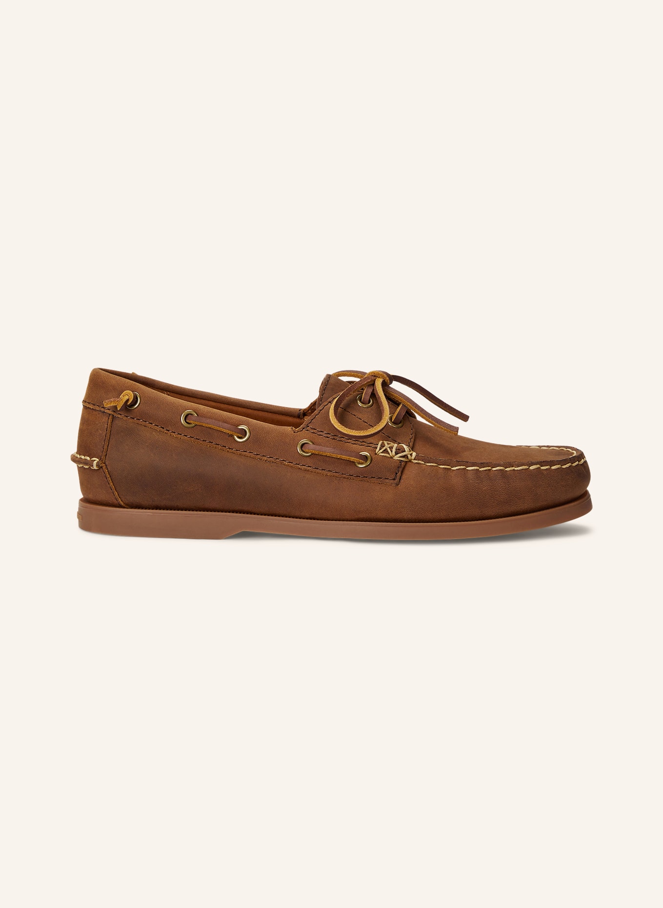 POLO RALPH LAUREN MERTON boat shoes: COGNAC
