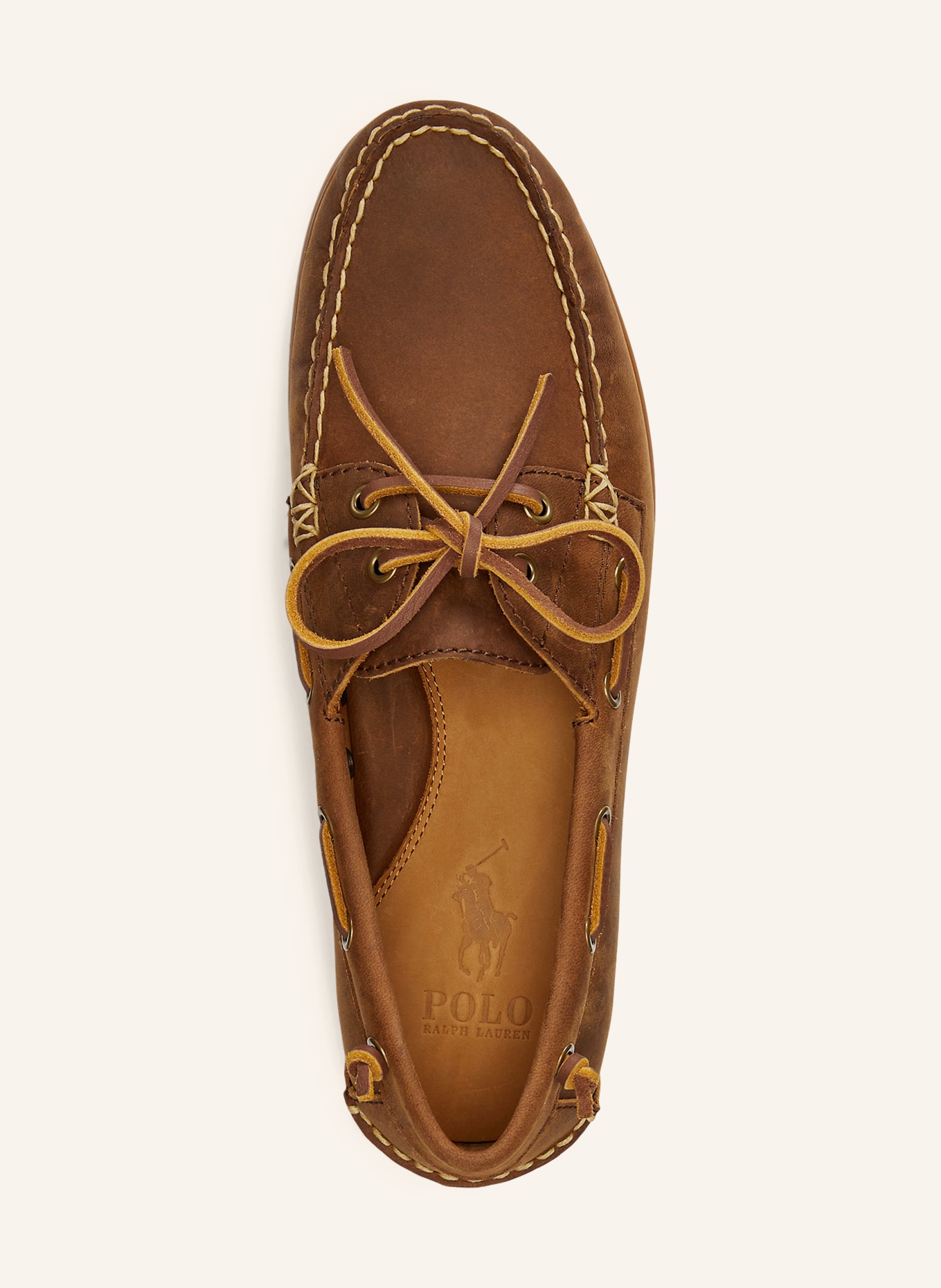 POLO RALPH LAUREN MERTON boat shoes: COGNAC