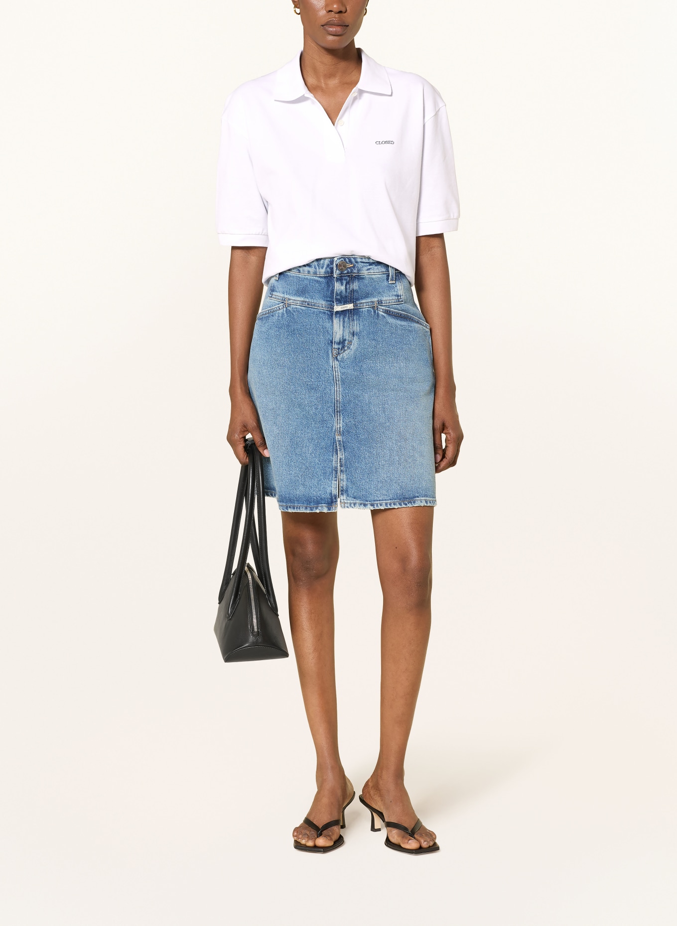 CLOSED piqué polo shirt: WHITE