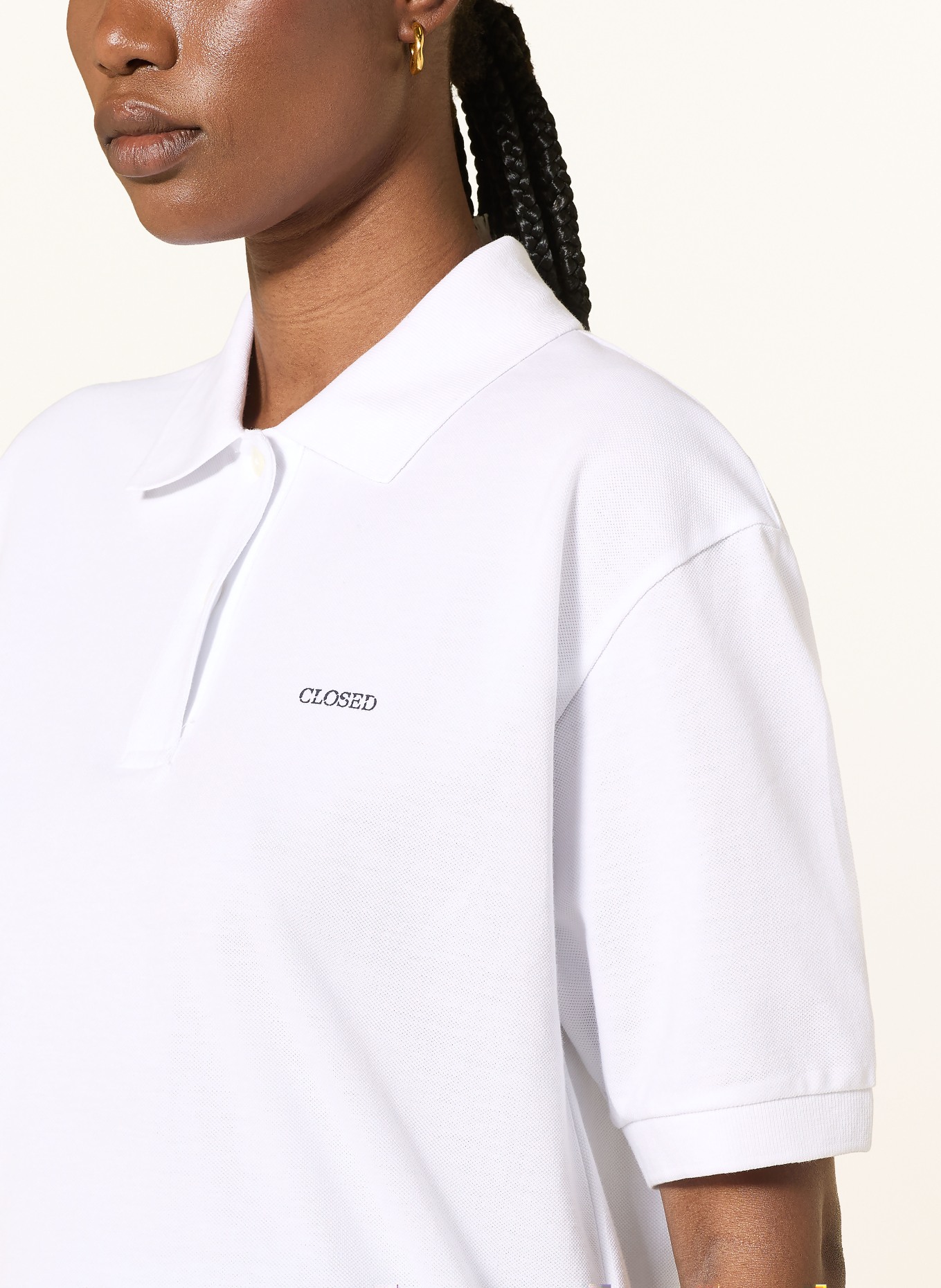 CLOSED piqué polo shirt: WHITE