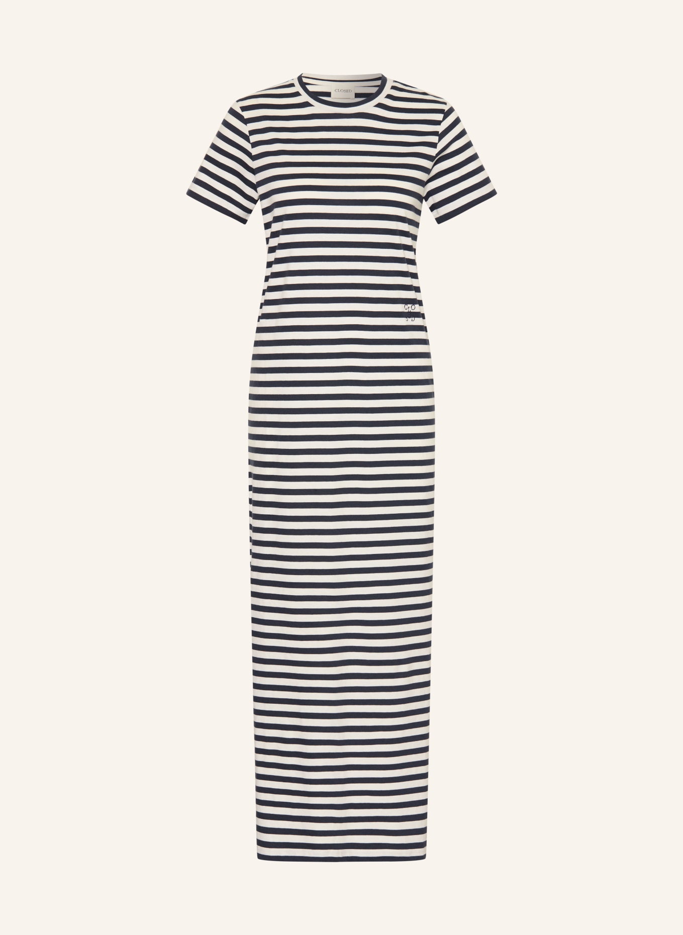 CLOSED Jerseykleid: WEISS / DUNKELBLAU
