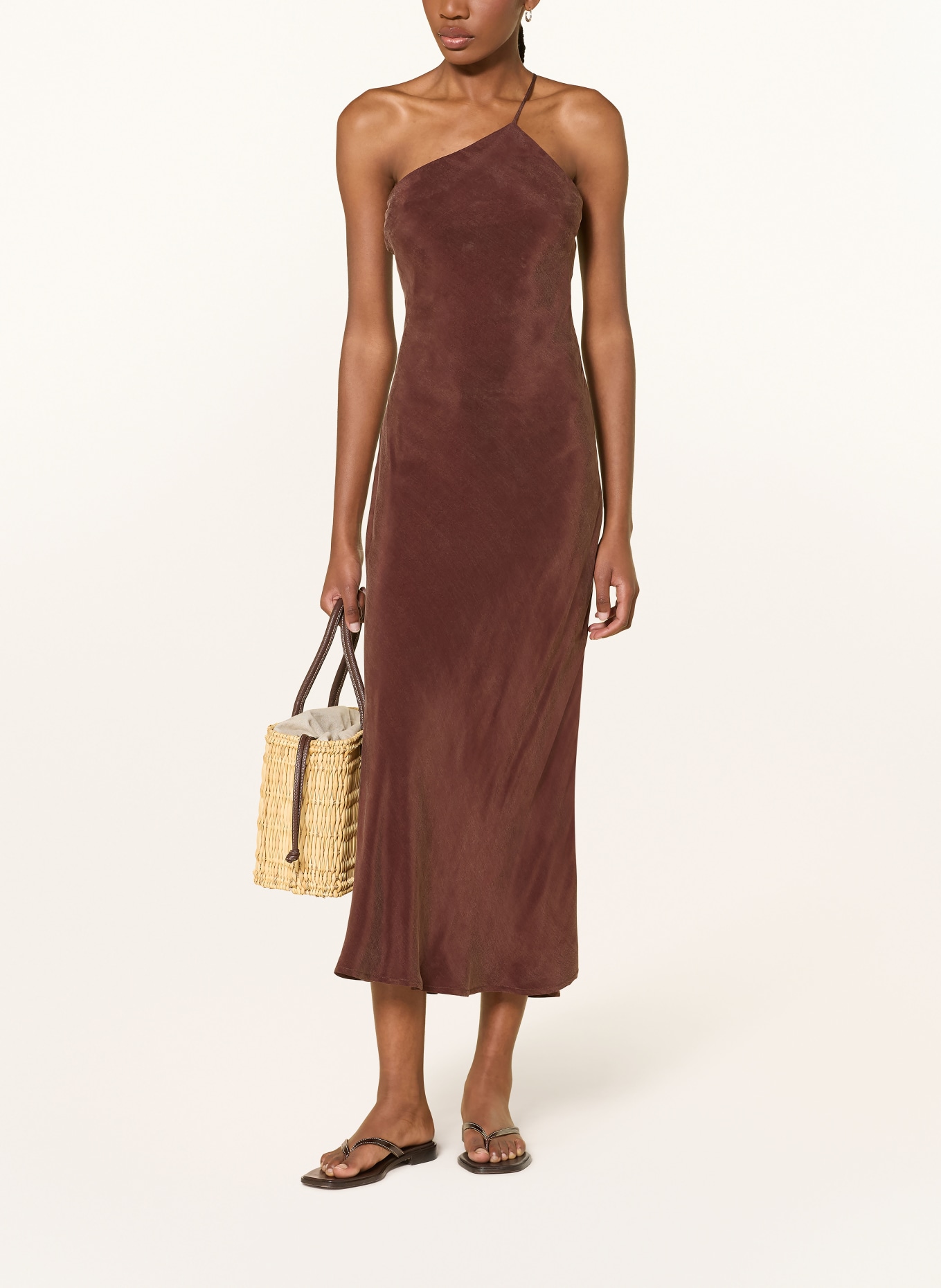 UNDRESS CODE One-Shoulder-Kleid UNDER THE SUN: DUNKELBRAUN