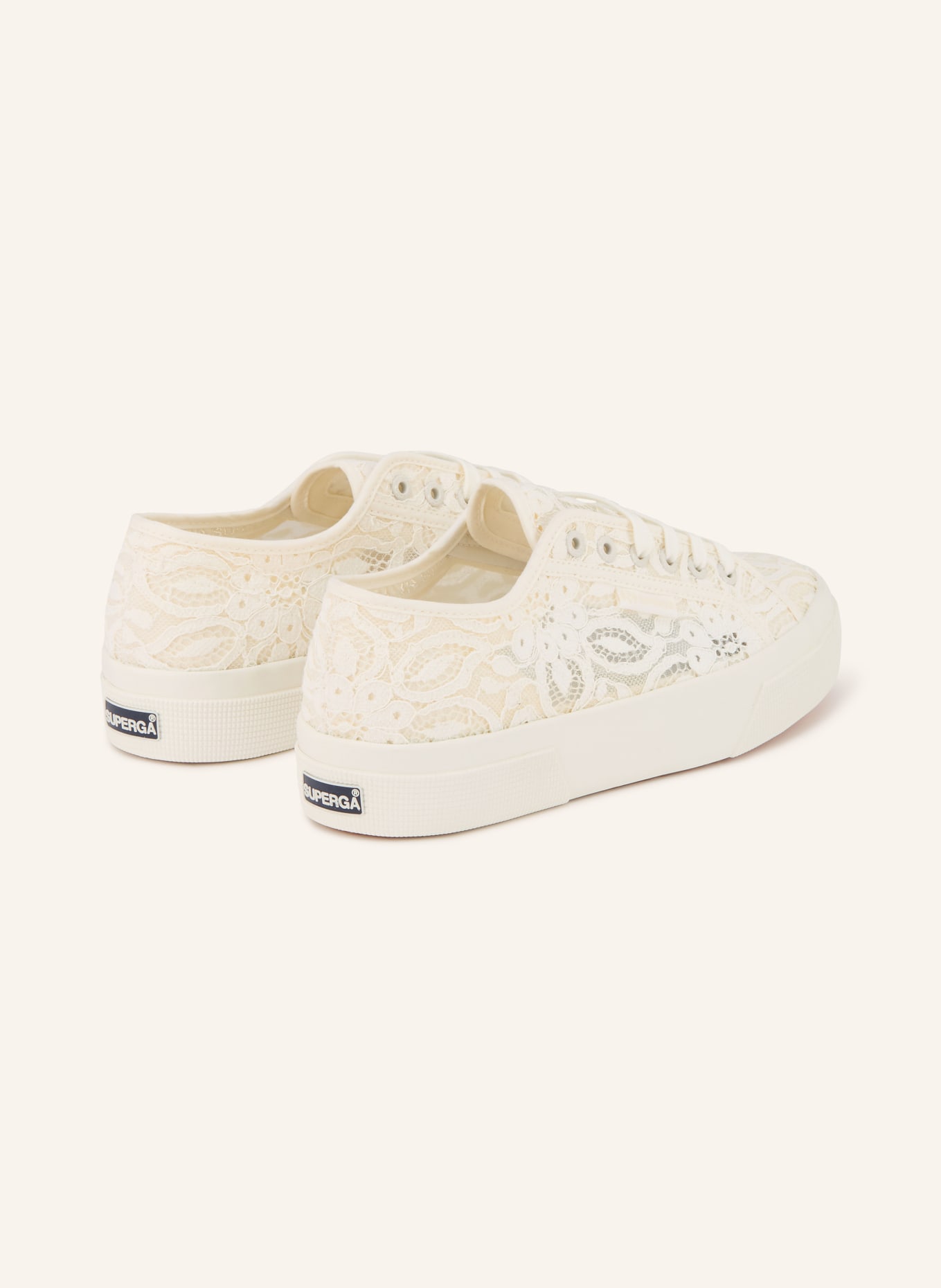 SUPERGA Baskets PIZZO en dentelle: CRÈME