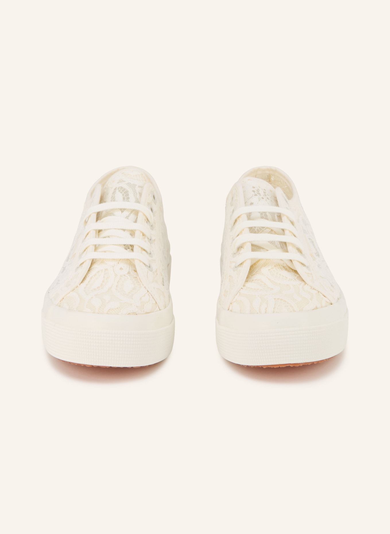 SUPERGA Baskets PIZZO en dentelle: CRÈME