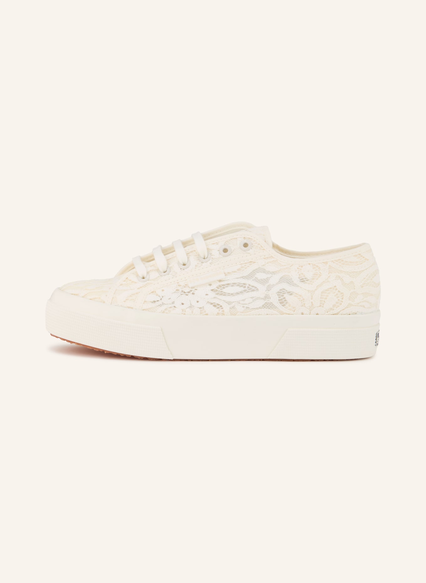 SUPERGA Baskets PIZZO en dentelle: CRÈME