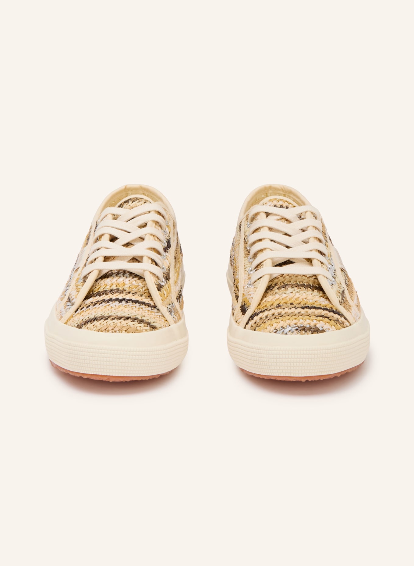 SUPERGA Tenisky 2750 RAFFIA: KRÉMOVÁ / BÉŽOVÁ / TMAVĚ ŠEDÁ