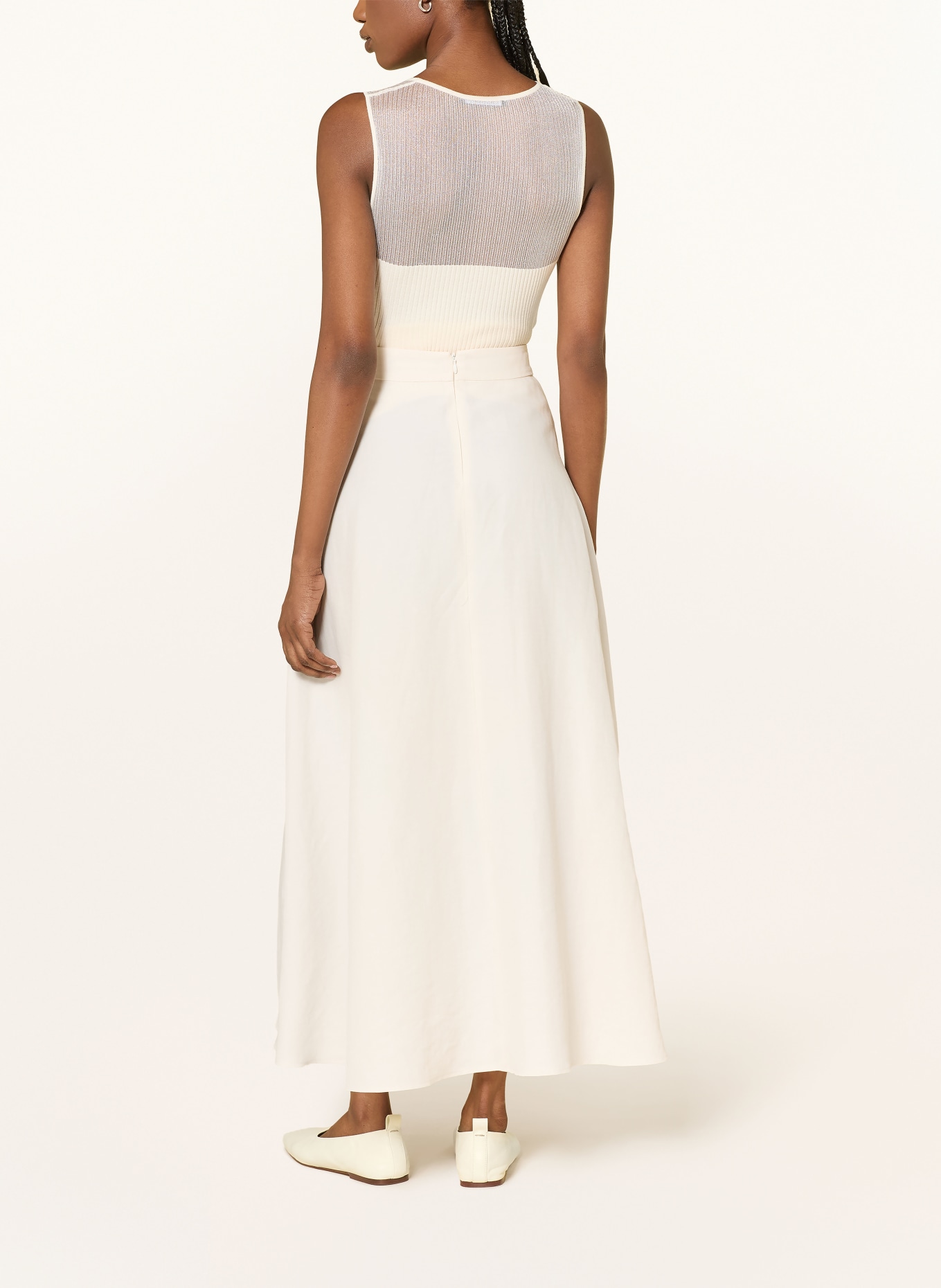 LUISA CERANO Sukně z lnu: KRÉMOVÁ