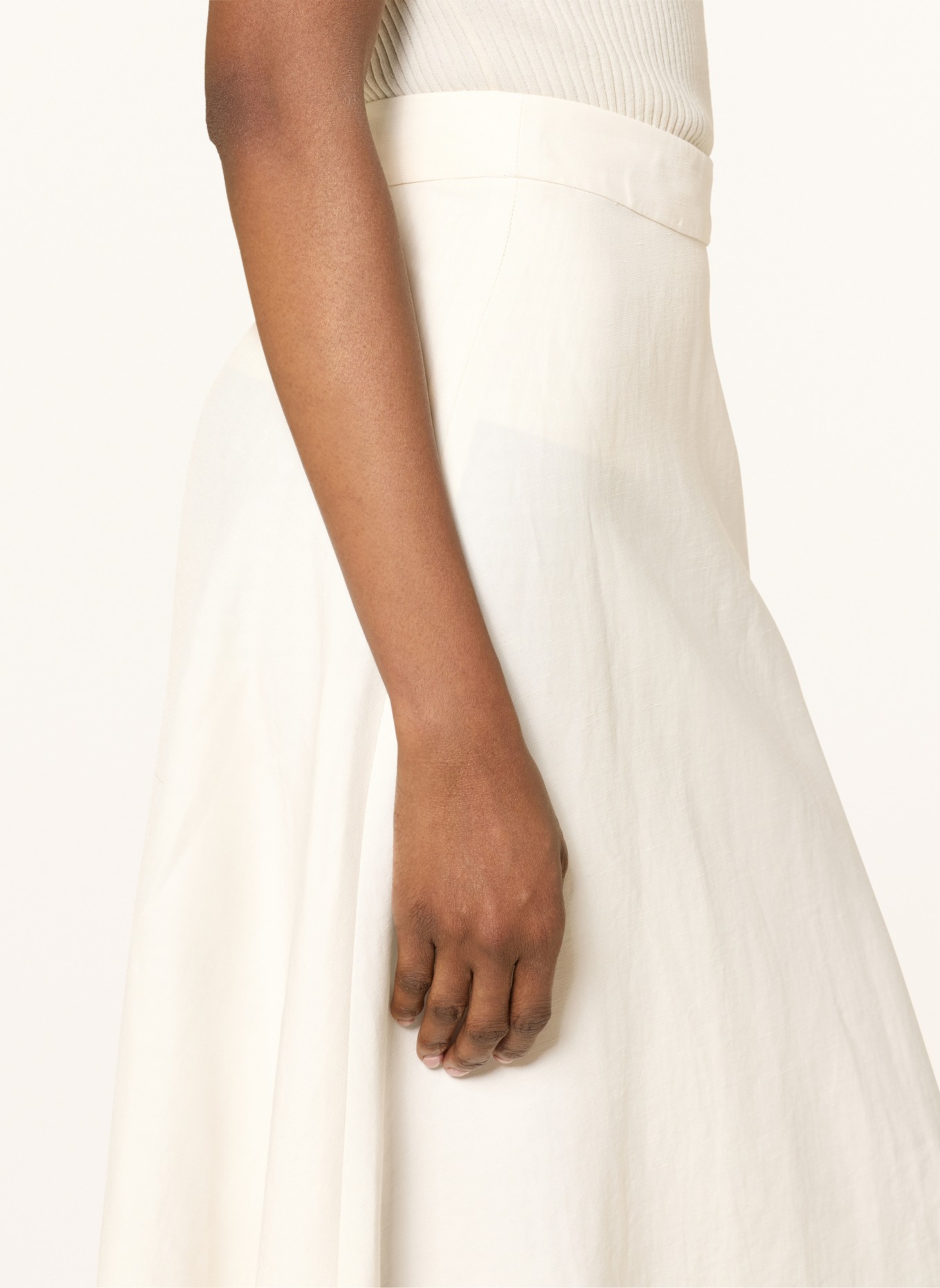 LUISA CERANO Sukně z lnu: KRÉMOVÁ