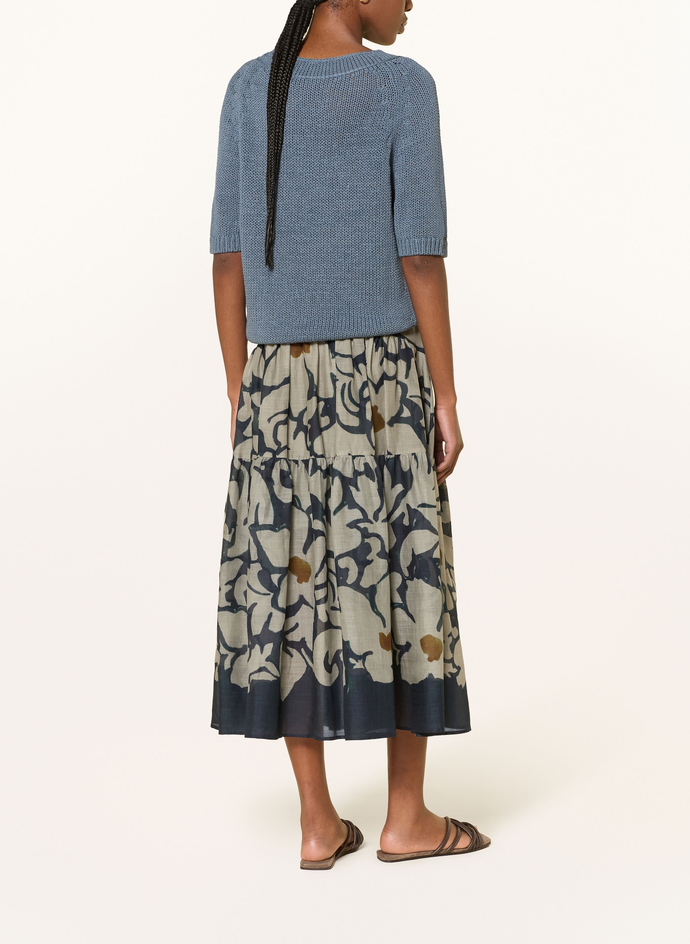 LUISA CERANO Rok: DONKERBLAUW / OLIJF / LICHTGROEN