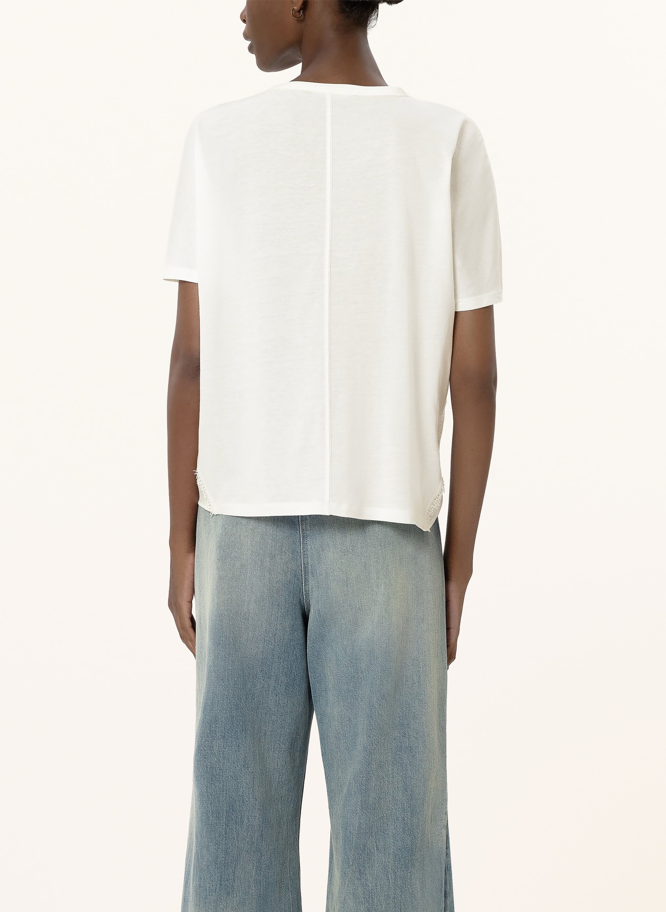 LUISA CERANO Bluzka z mieszanki materiałów: BIAŁY