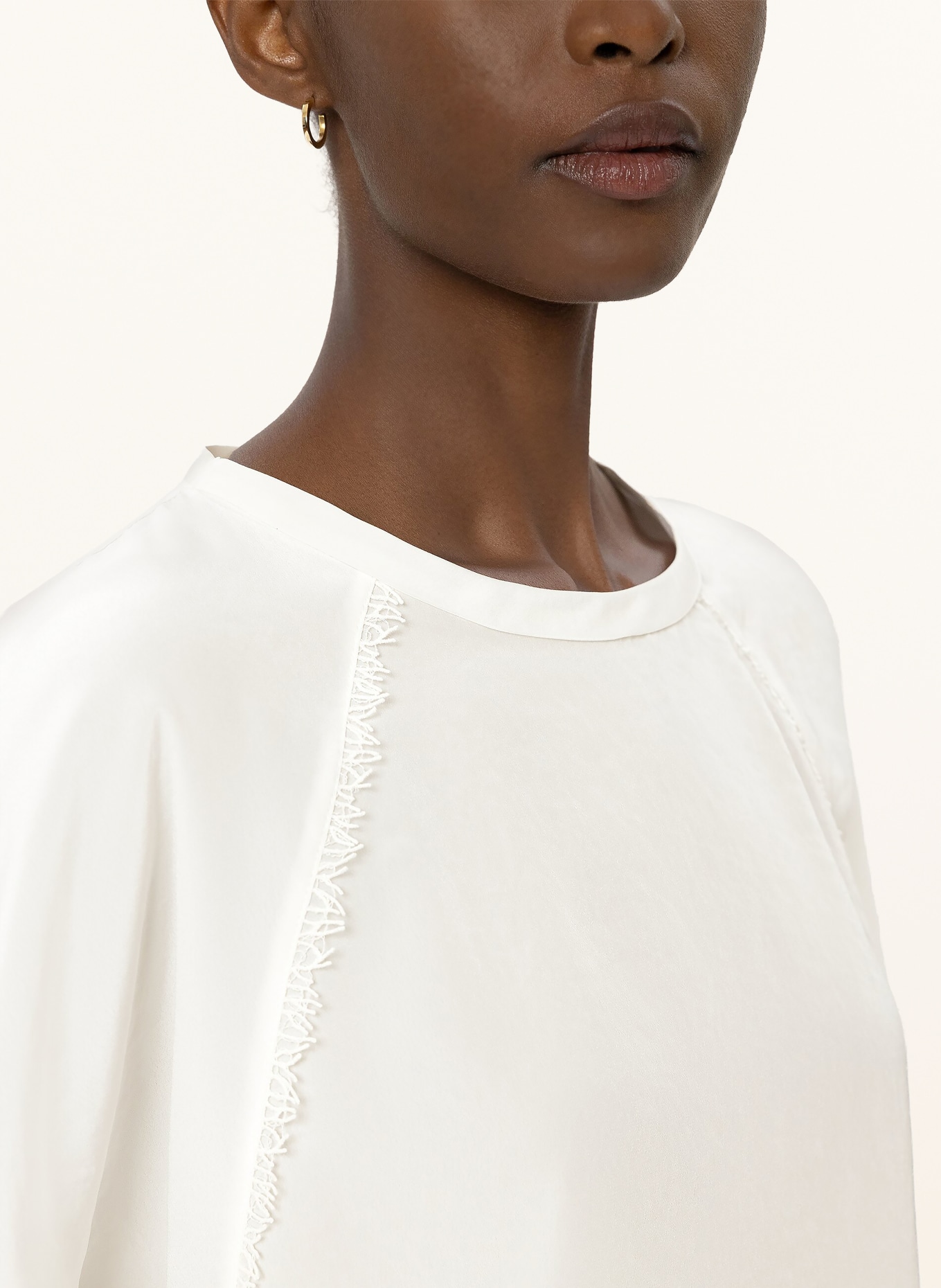 LUISA CERANO Bluzka z mieszanki materiałów: BIAŁY