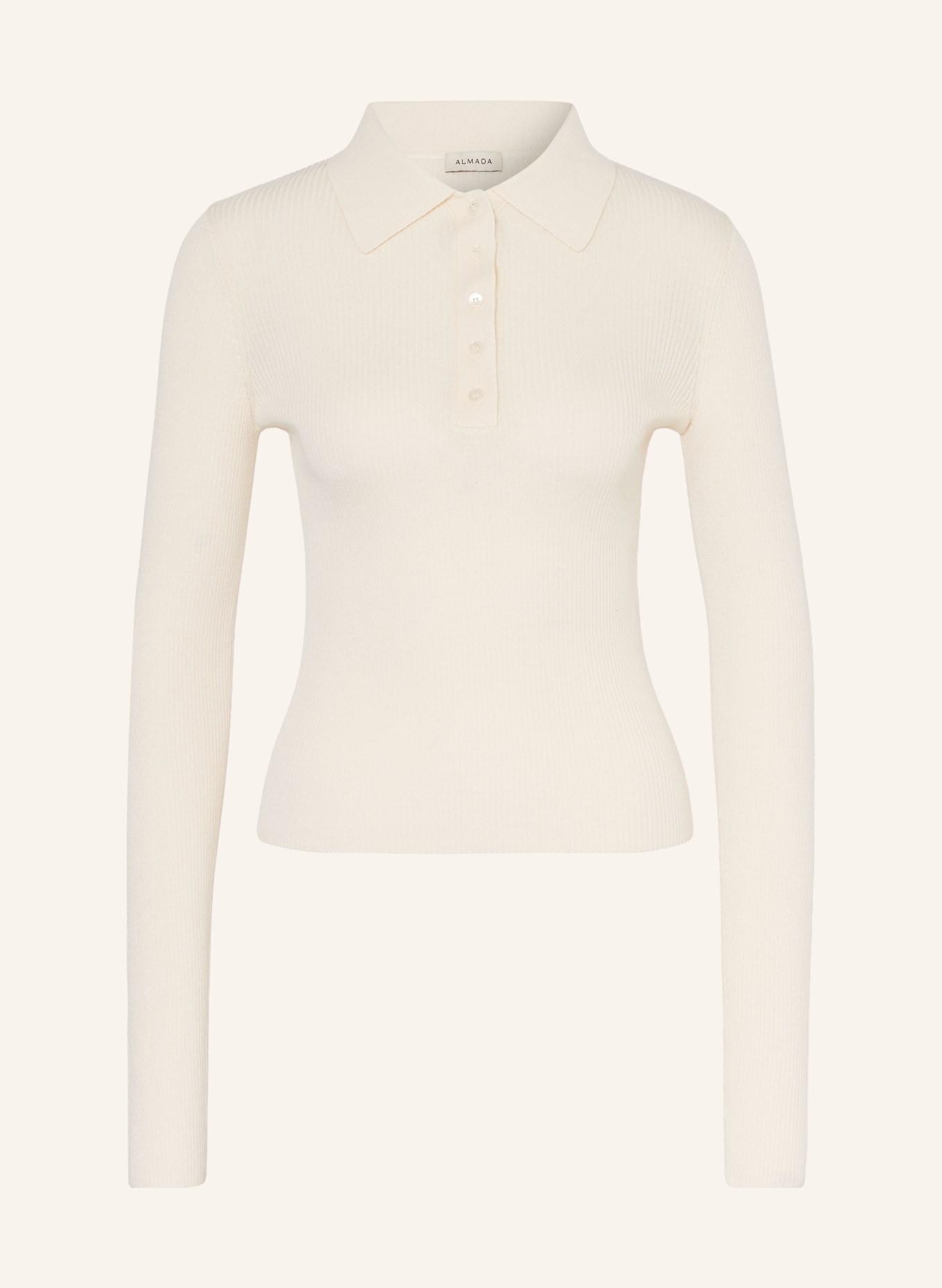 ALMADA LABEL Strick-Poloshirt JULES mit Seide: CREME