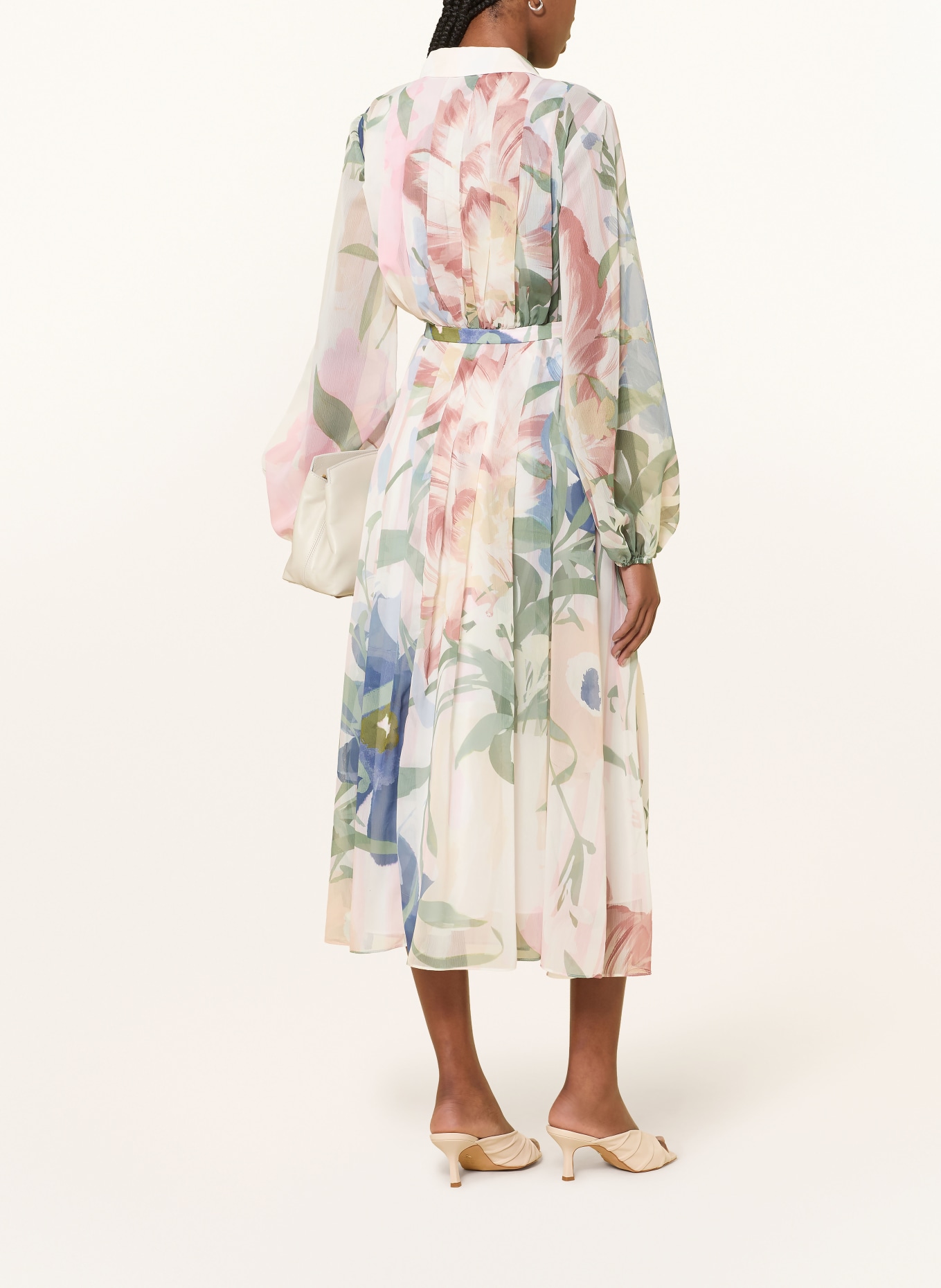 TED BAKER Šaty typu blůza ARNIA s plisováním: BÍLÁ / RŮŽOVÁ / MODRÁ