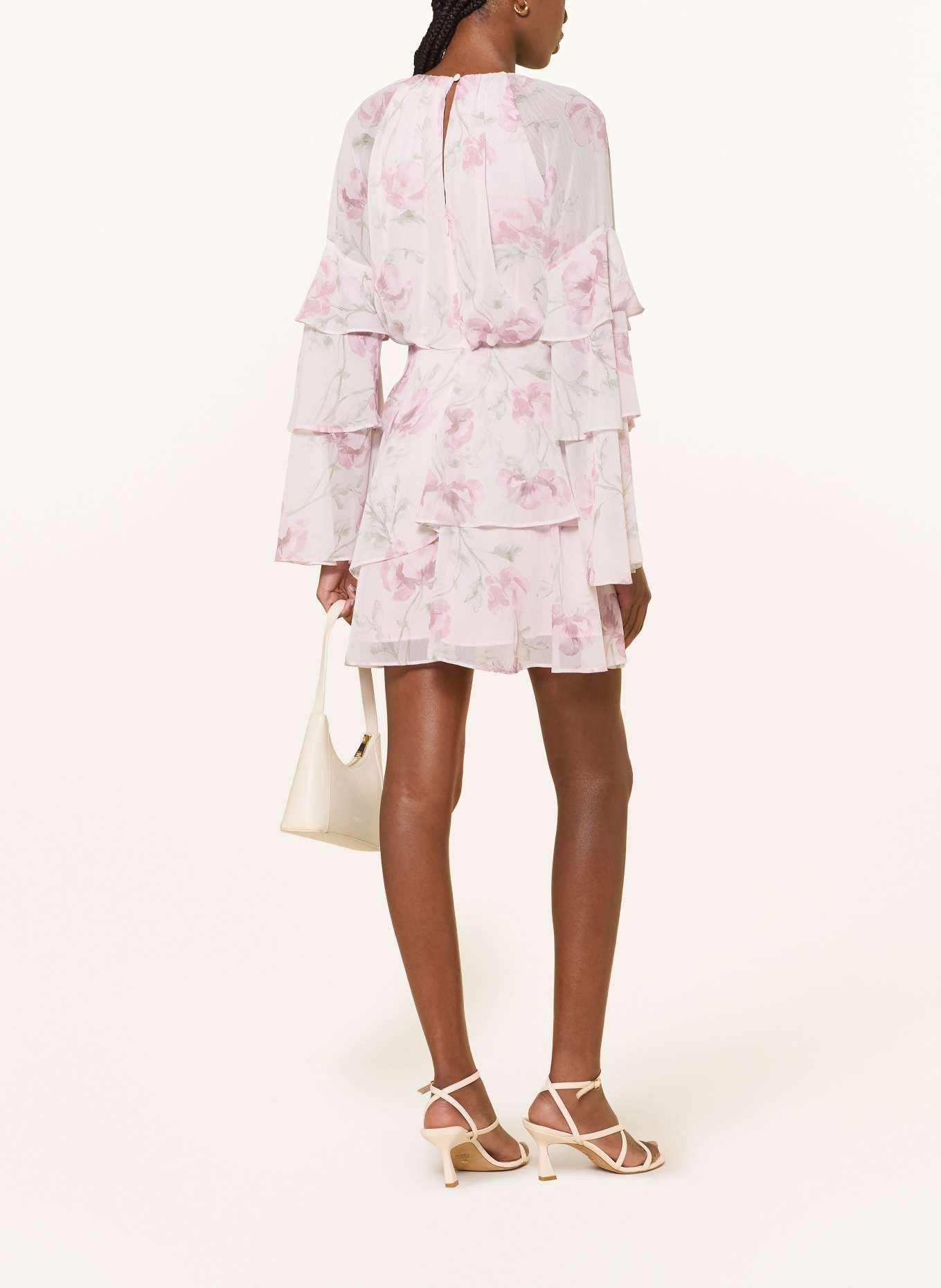 TED BAKER Sukienka koktajlowa z falbanami: JASNORÓŻOWY / BLADORÓŻOWY / ZIELONY