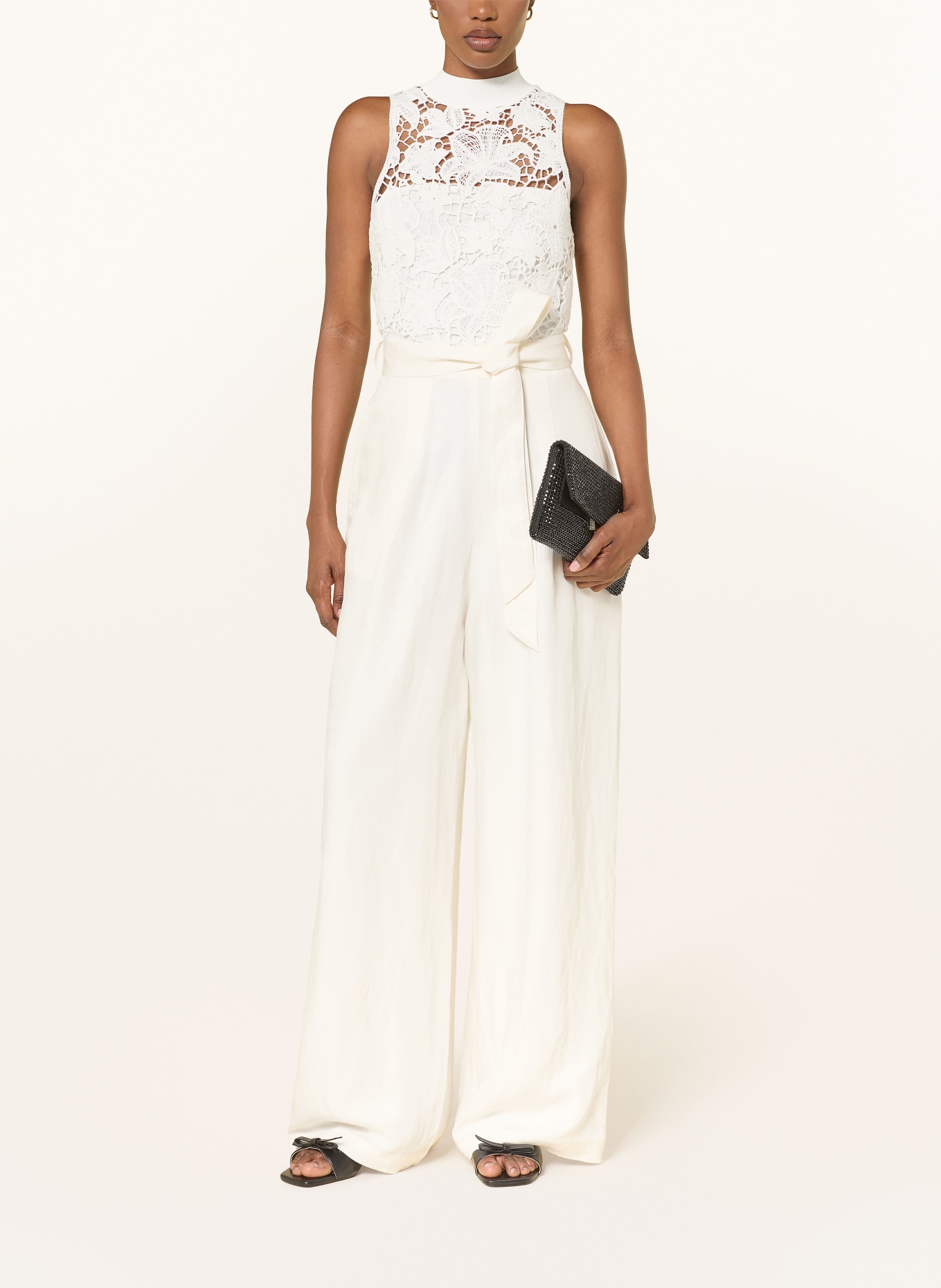 TED BAKER Kombinezon CALANTA z lnu i koronki: KREMOWY