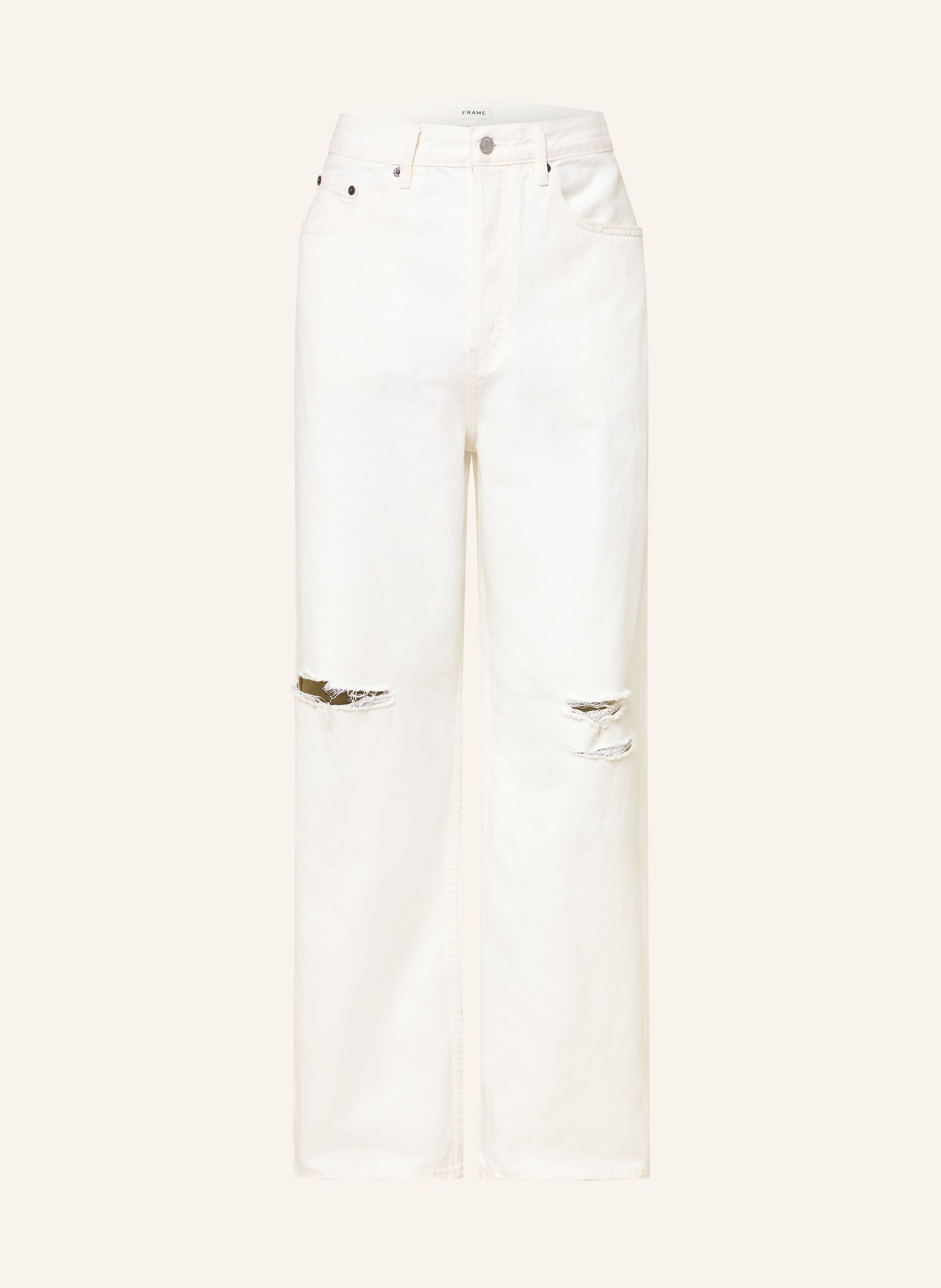FRAME Jeans BAGGY JEAN Baggy Fit: OFWD OFF WHITE DESTRUCTED