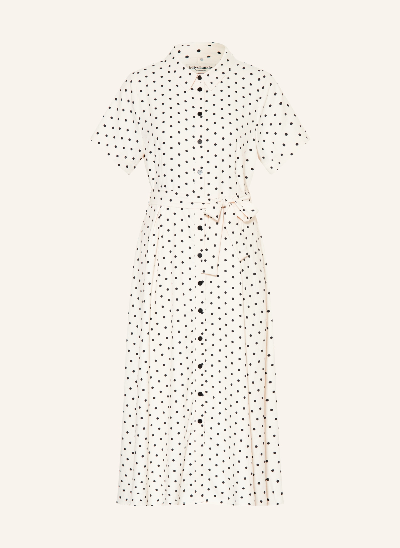 lollys laundry Overhemdjurk BLAKELL: ECRU / ZWART