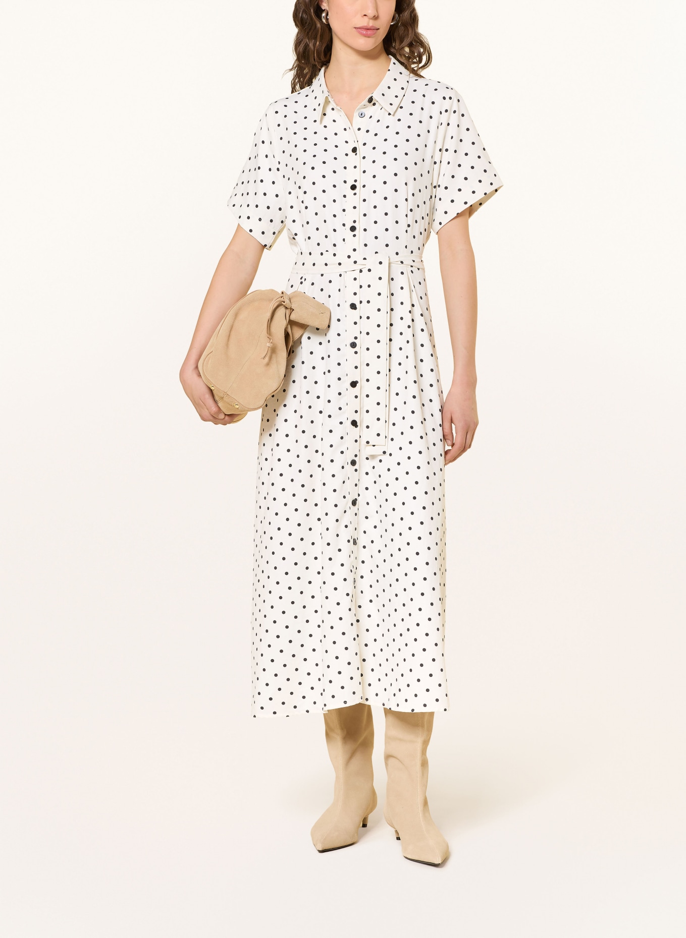 lollys laundry Overhemdjurk BLAKELL: ECRU / ZWART