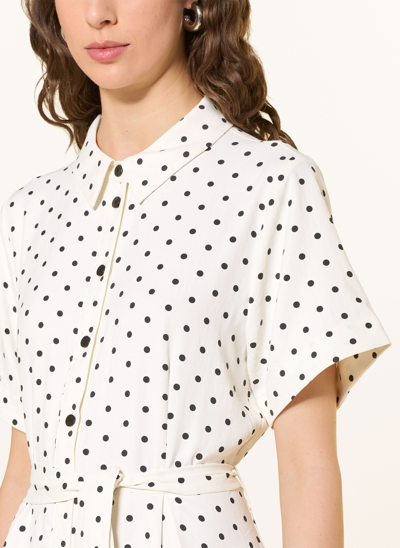 lollys laundry Overhemdjurk BLAKELL: ECRU / ZWART