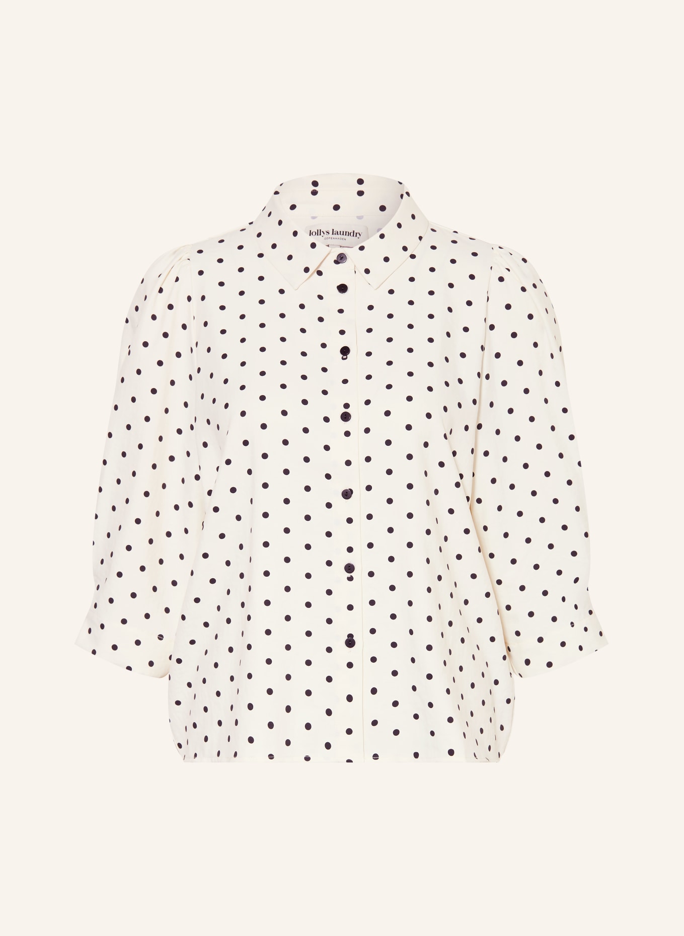 lollys laundry Hemdbluse BONOLL mit 3/4-Arm: ECRU / SCHWARZ