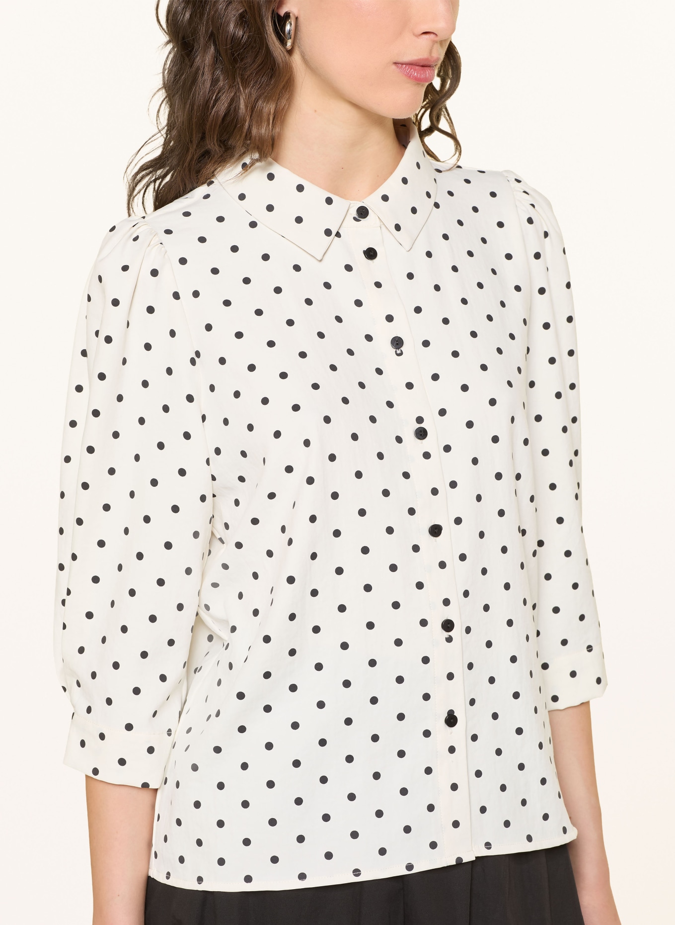 lollys laundry Hemdbluse BONOLL mit 3/4-Arm: ECRU / SCHWARZ