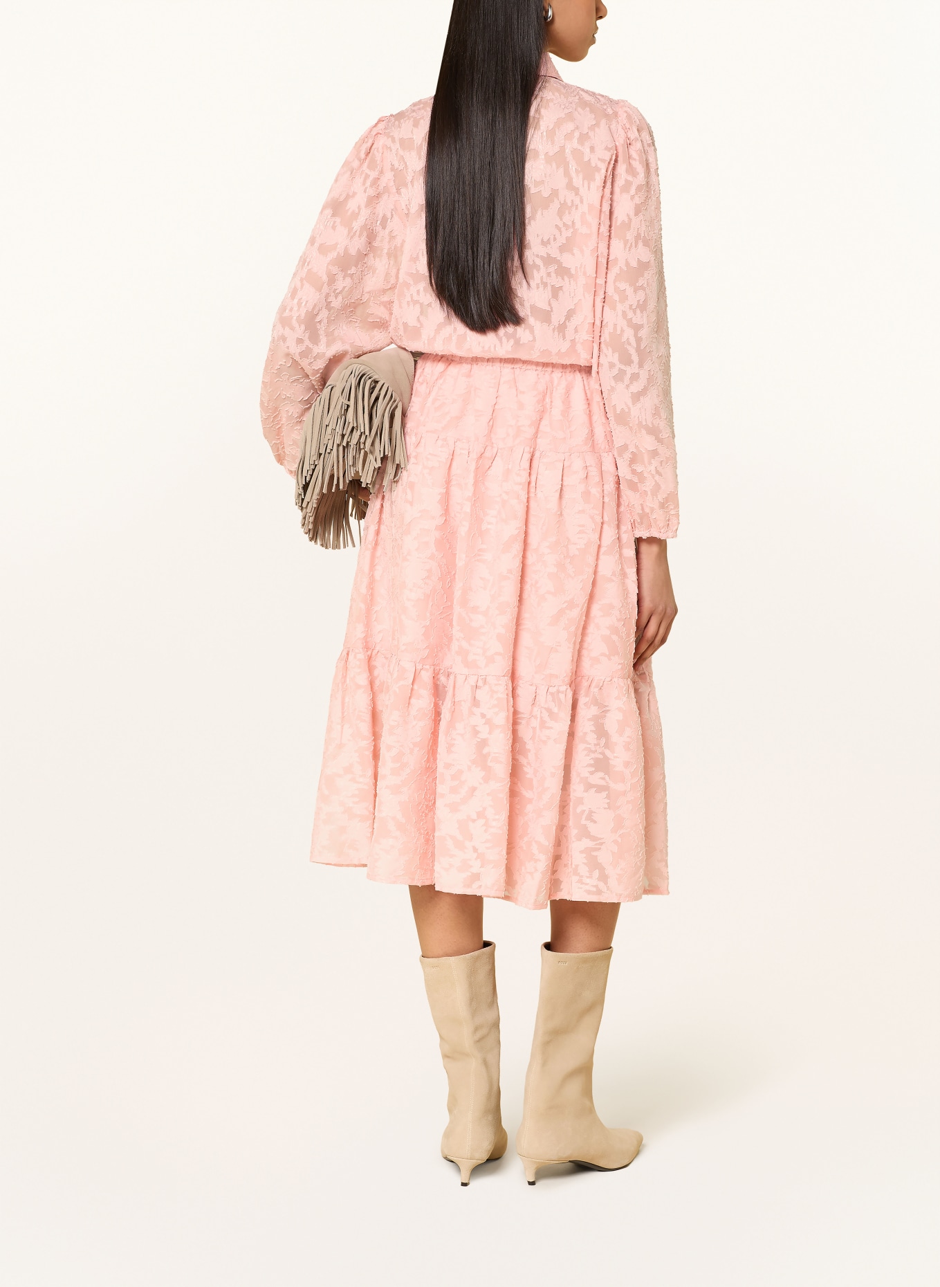 lollys laundry ELLIELL shirt blouse with detachable bow tie: PINK