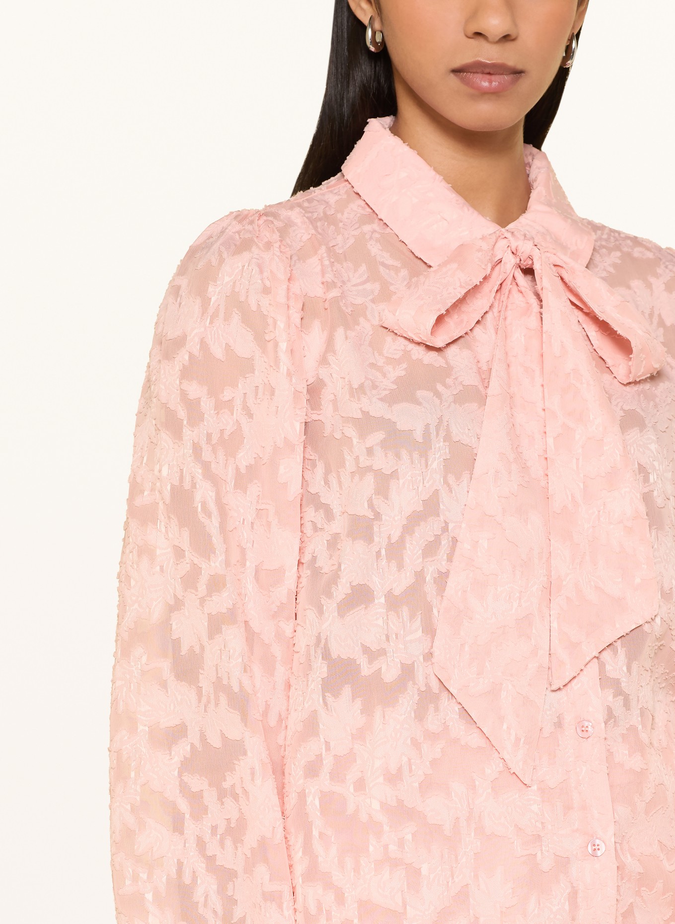 lollys laundry ELLIELL shirt blouse with detachable bow tie: PINK