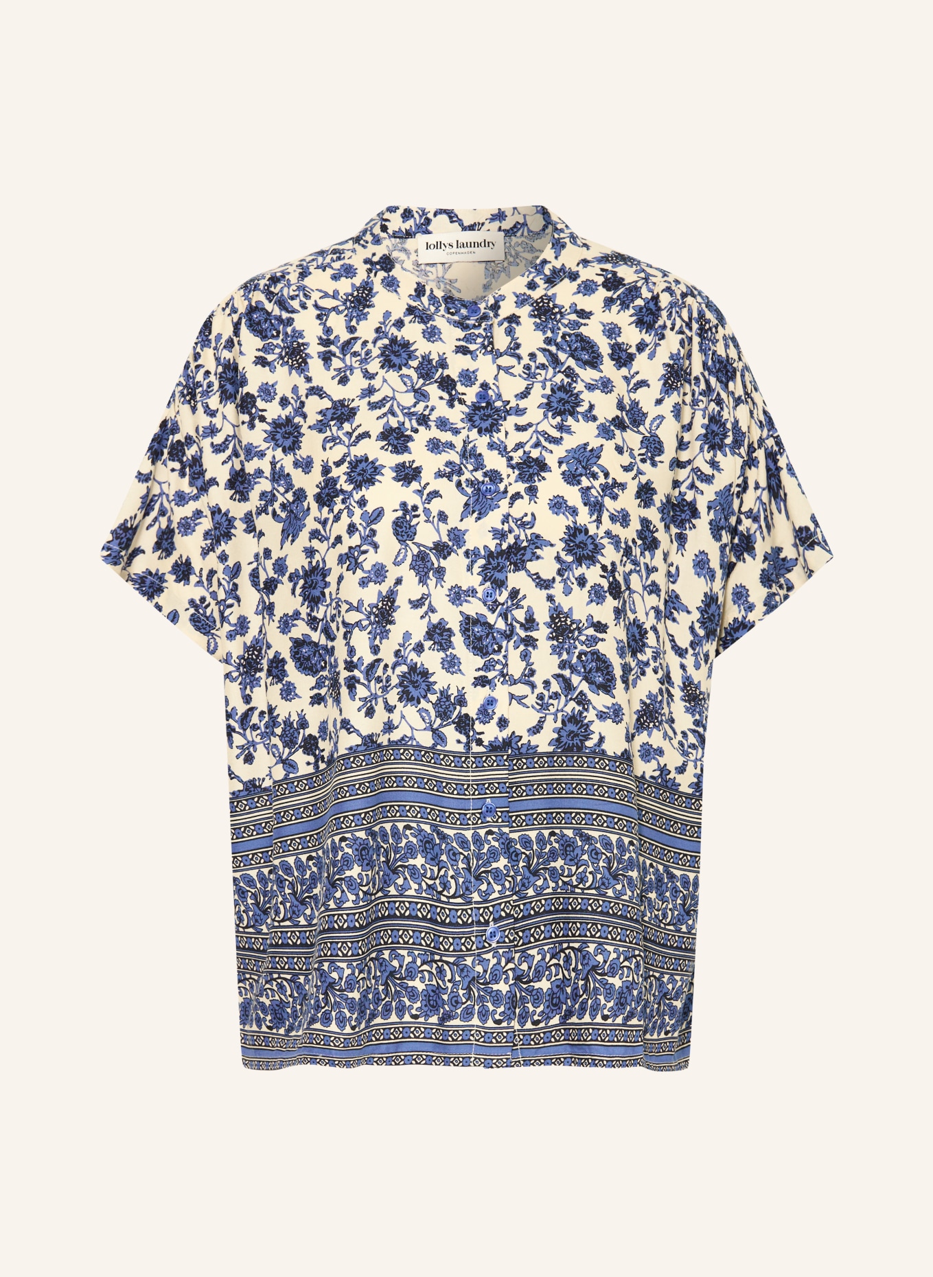 lollys laundry MYALL Blouse: CREAM / BLUE / BLACK