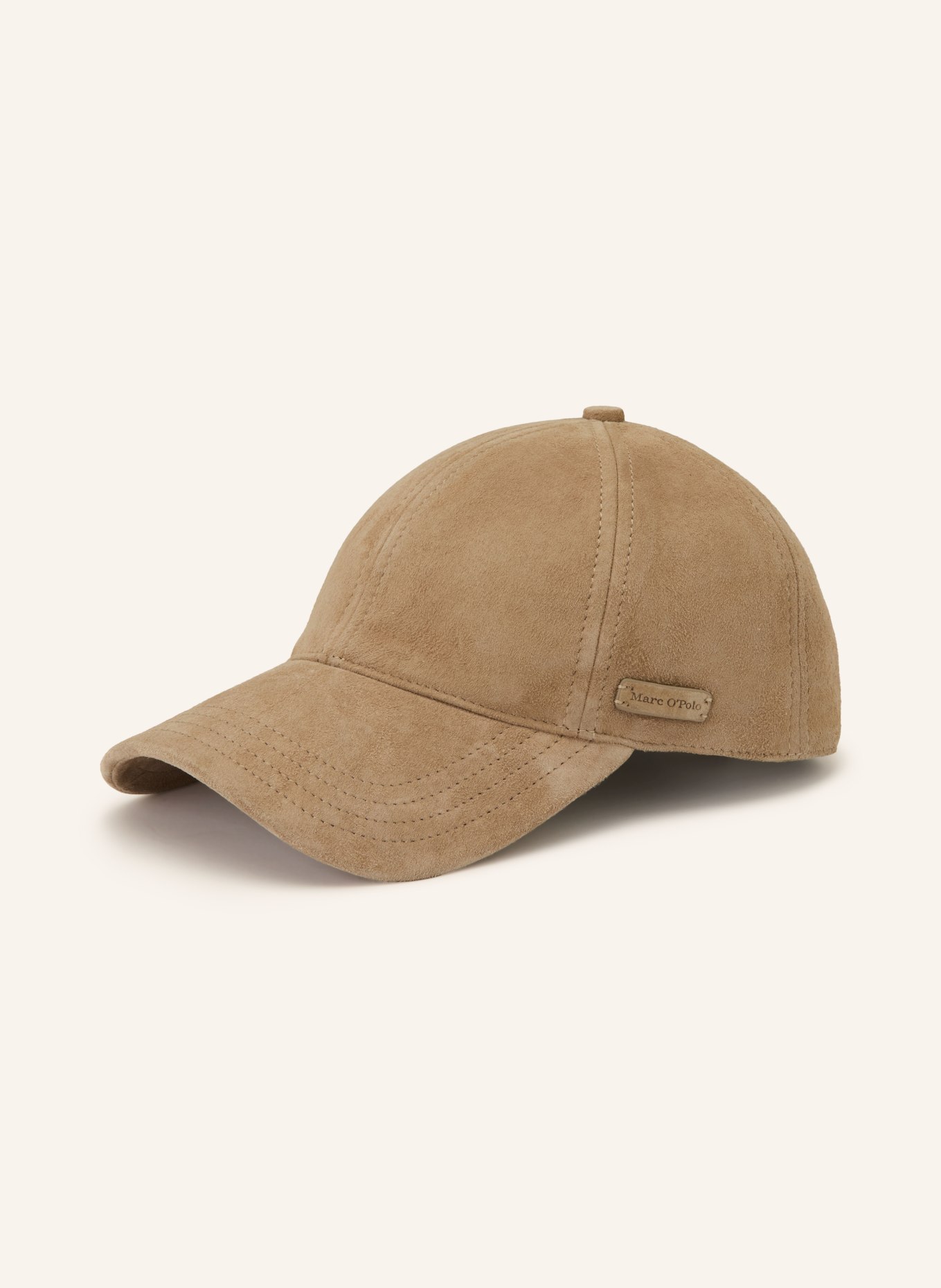 Marc O'Polo Casquette en cuir: BEIGE