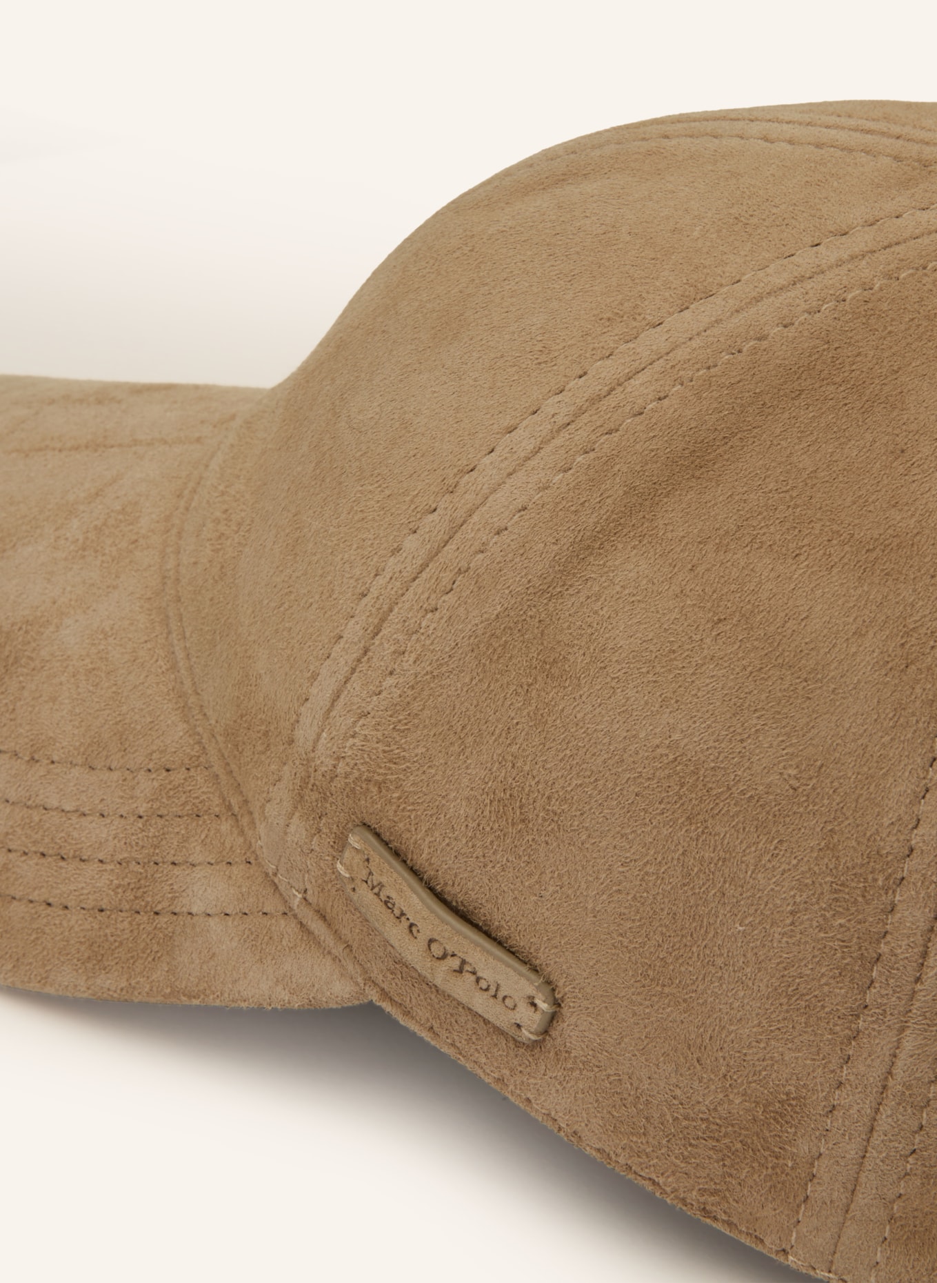 Marc O'Polo Casquette en cuir: BEIGE