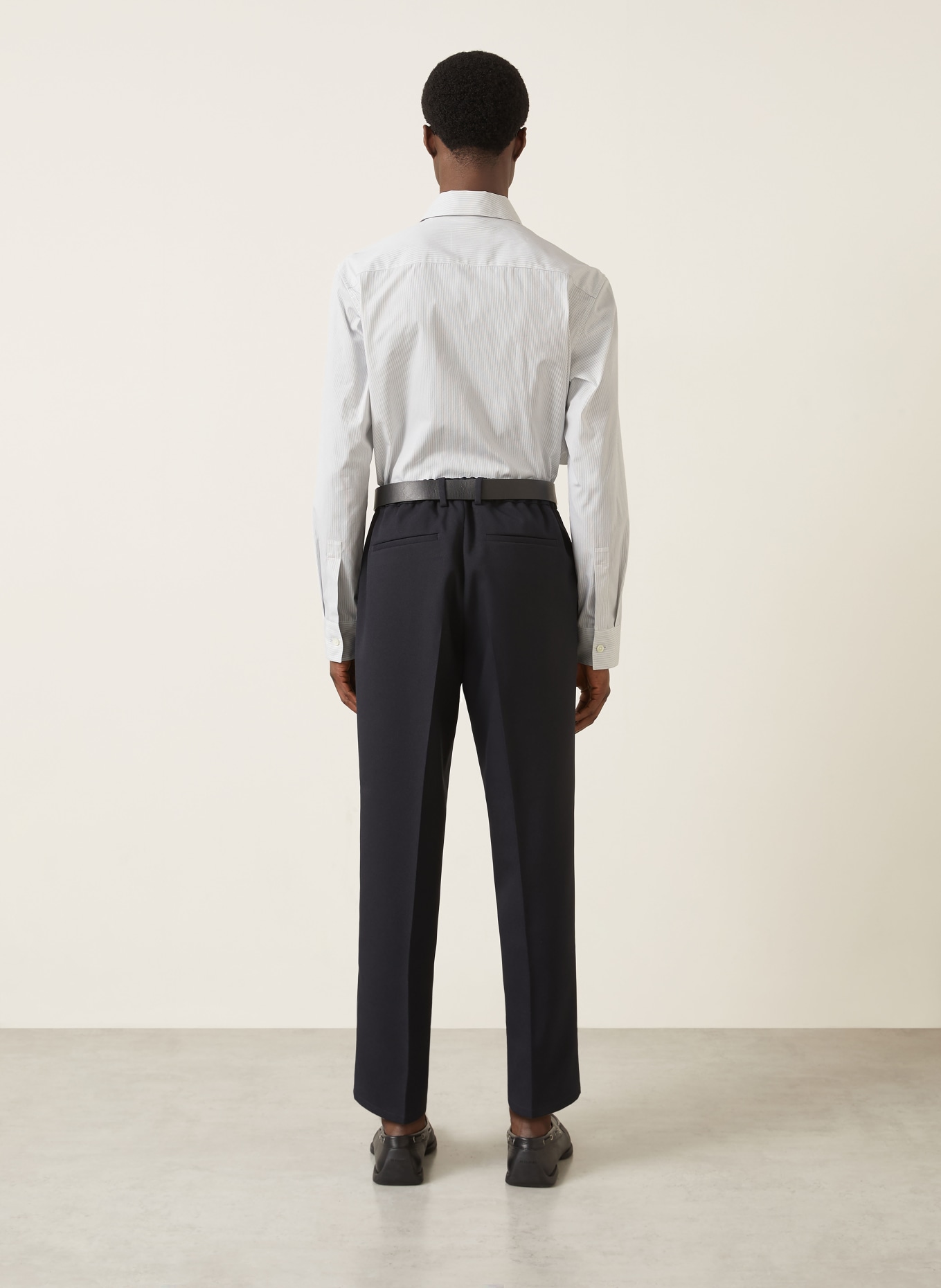 JIL SANDER Hemd Relaxed Fit: ECRU / DUNKELBLAU