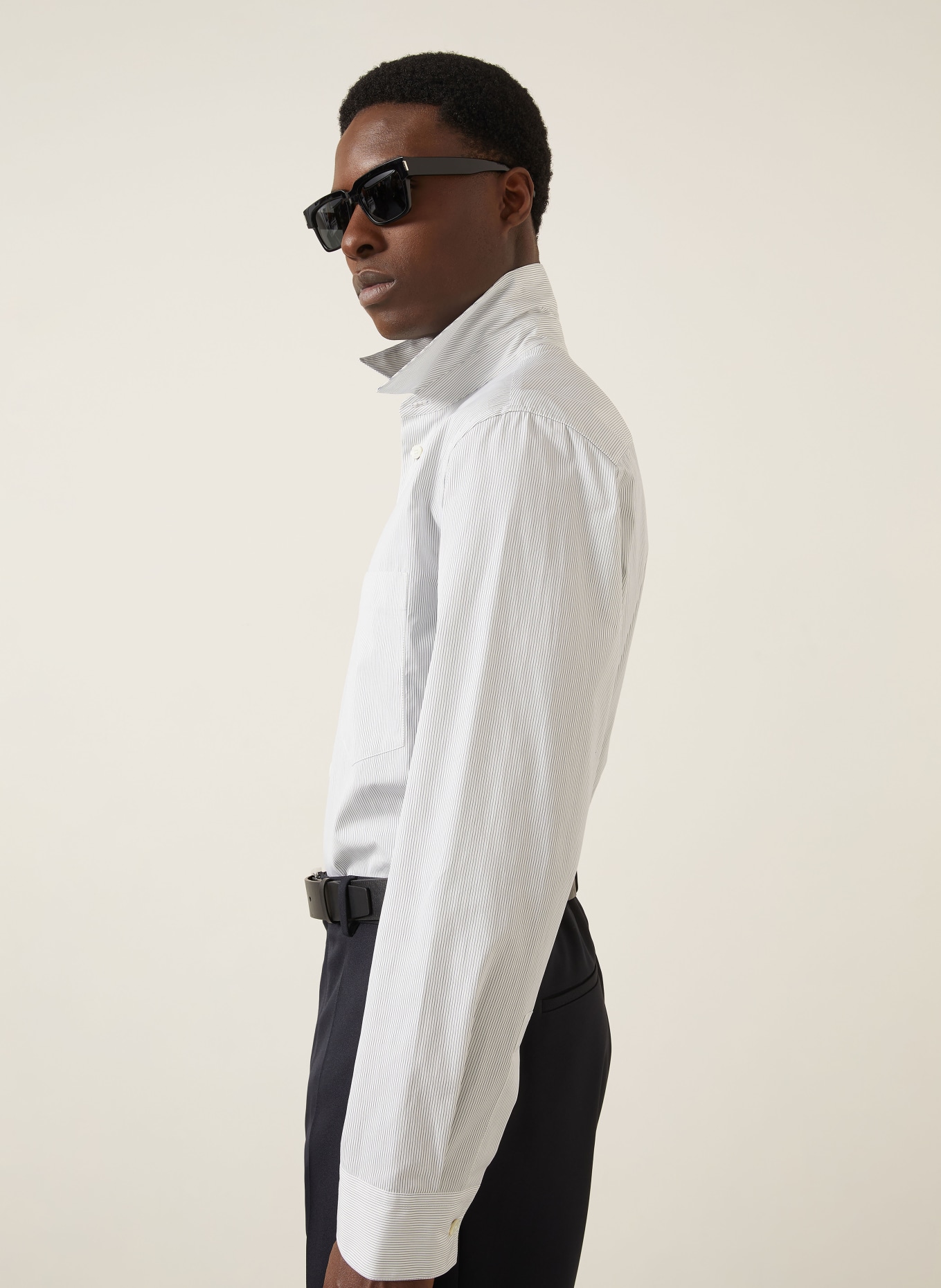 JIL SANDER Hemd Relaxed Fit: ECRU / DUNKELBLAU