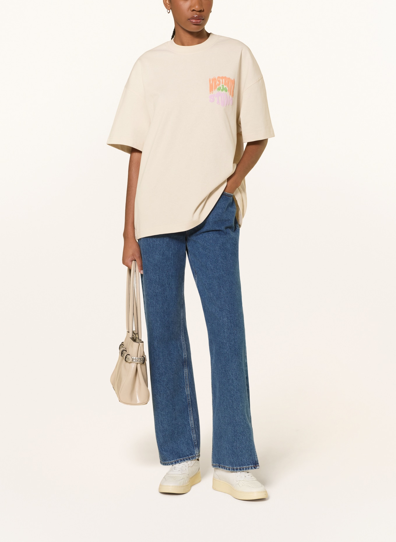 WRSTBHVR T-Shirt FLYNN: CREME / LILA / ORANGE