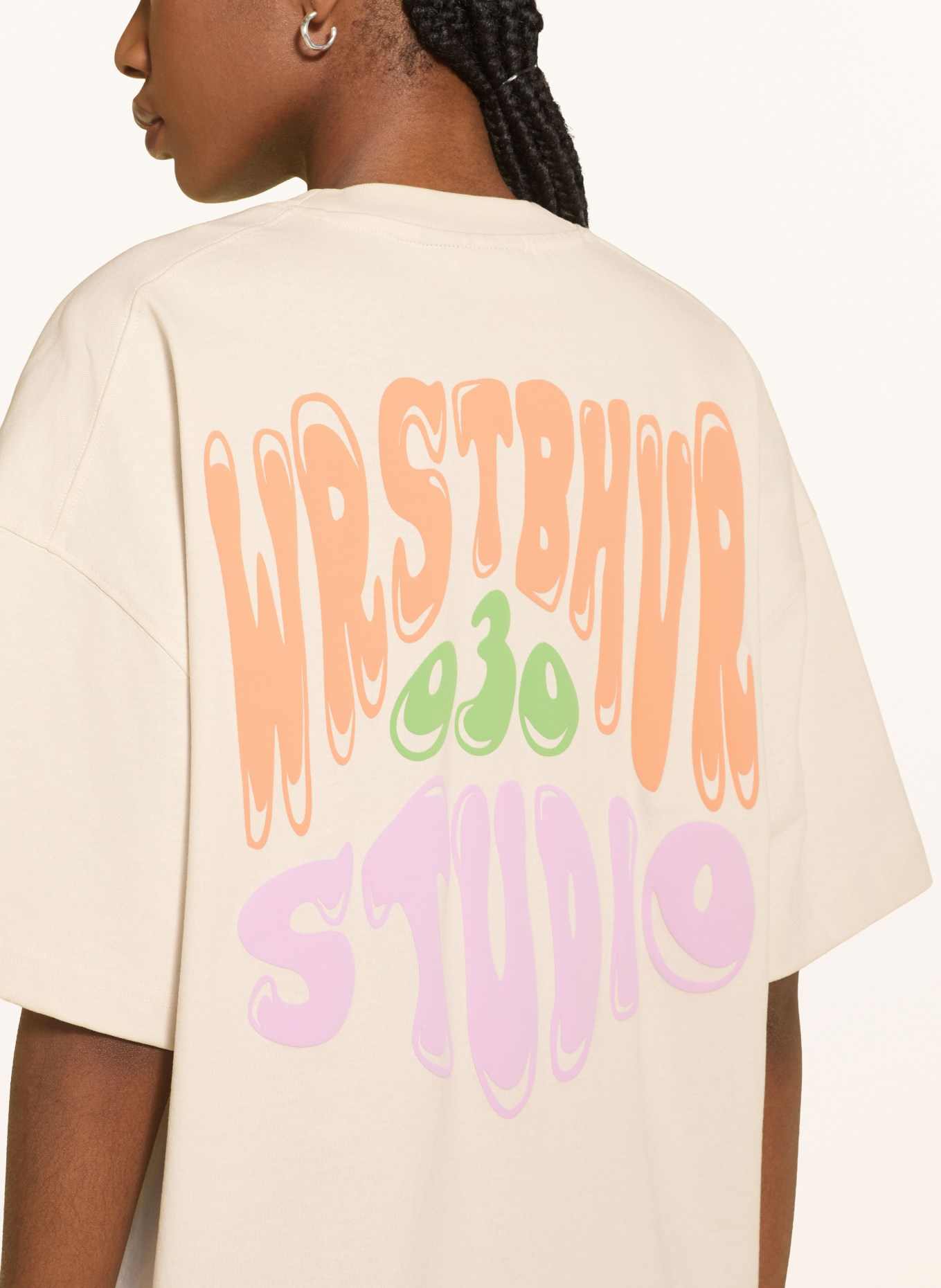 WRSTBHVR T-Shirt FLYNN: CREME / LILA / ORANGE