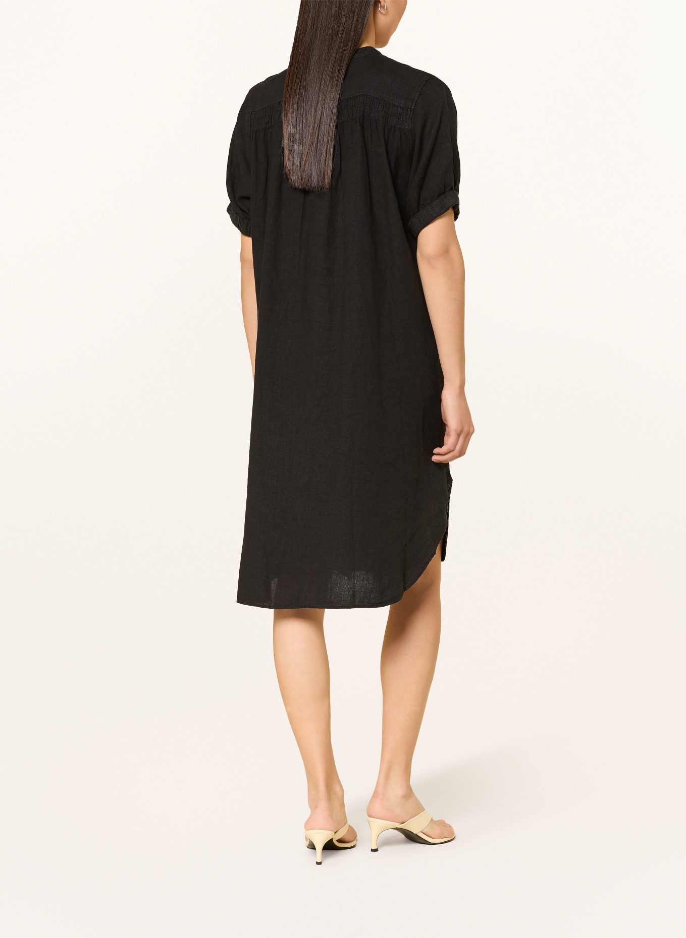 MOS MOSH Lněné šaty MMARLETH: ČERNÁ