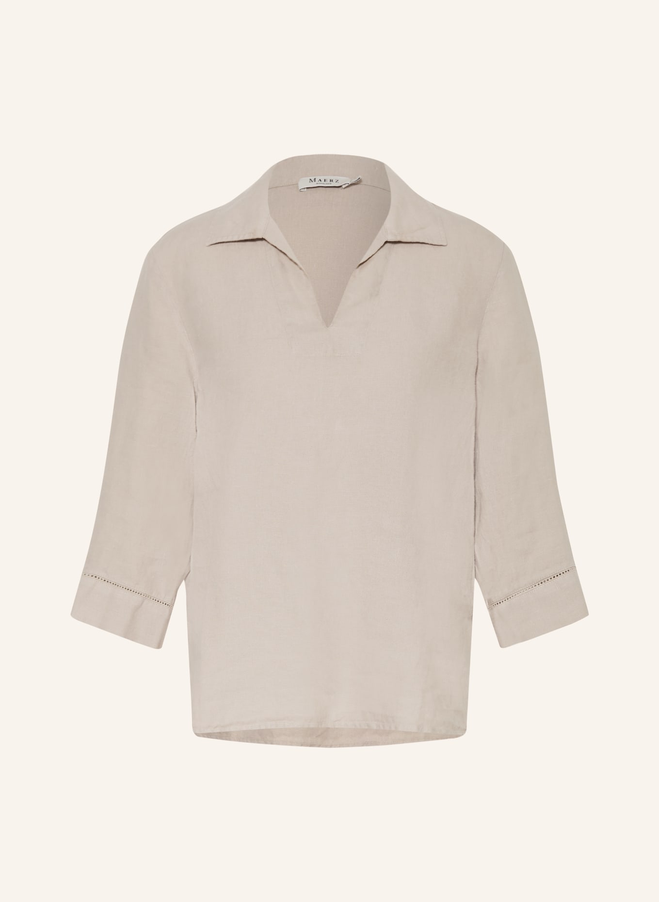 MAERZ MUENCHEN Blusenshirt mit 3/4-Arm aus Leinen: BEIGE
