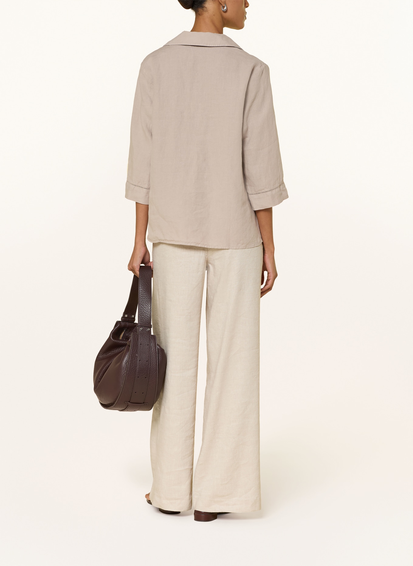 MAERZ MUENCHEN Blusenshirt mit 3/4-Arm aus Leinen: BEIGE