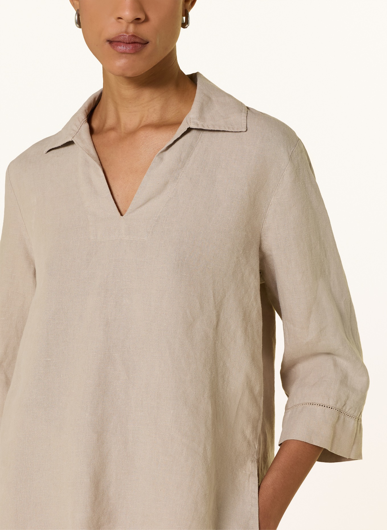 MAERZ MUENCHEN Blusenshirt mit 3/4-Arm aus Leinen: BEIGE